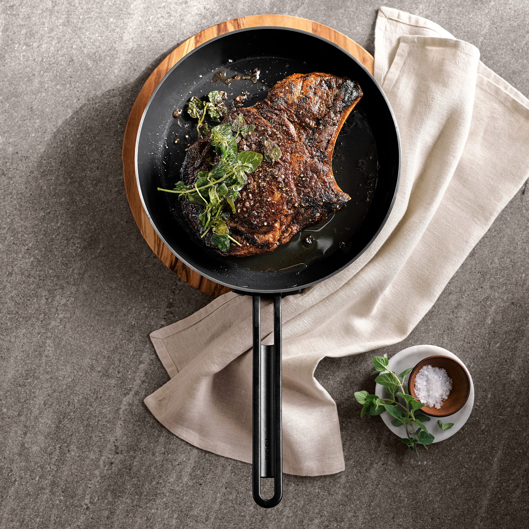 GreenPan™ Stanley Tucci™ Stainless-Steel Ceramic Nonstick Fry Pan Set of 2, Black