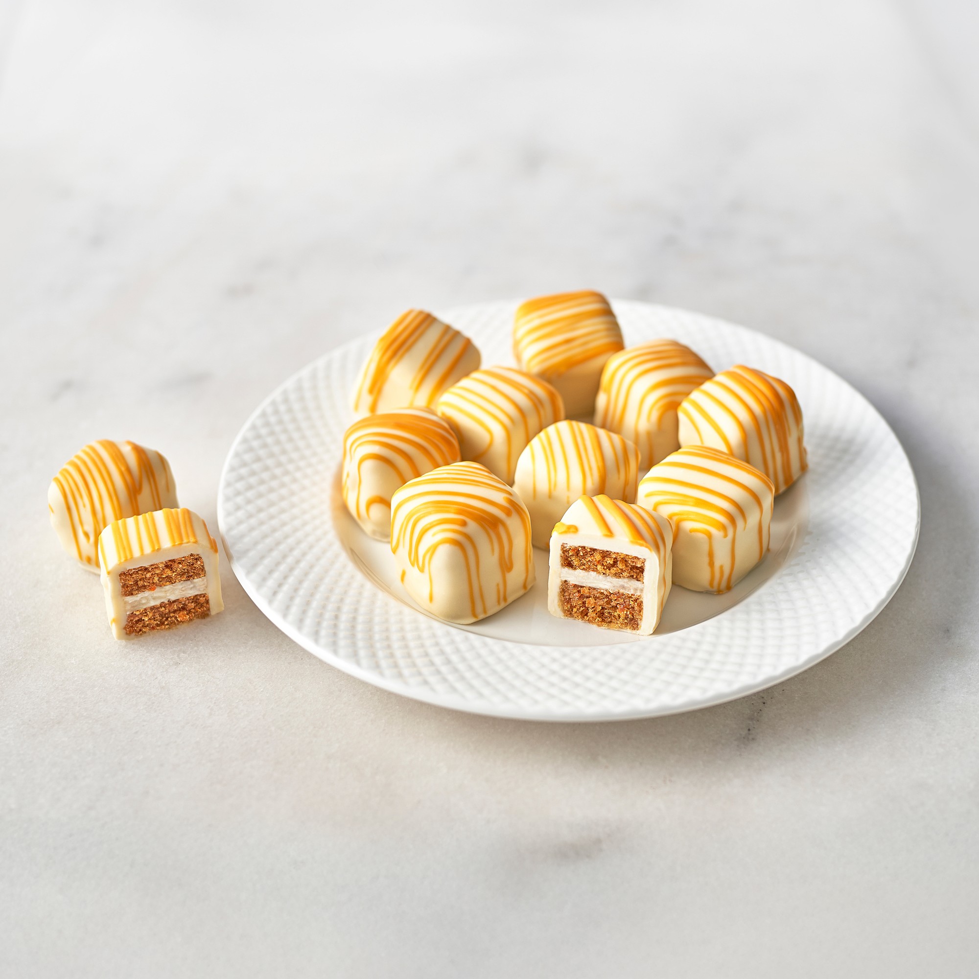 Bissinger's White Chocolate Carrot Cake Petit Fours, Set of 12