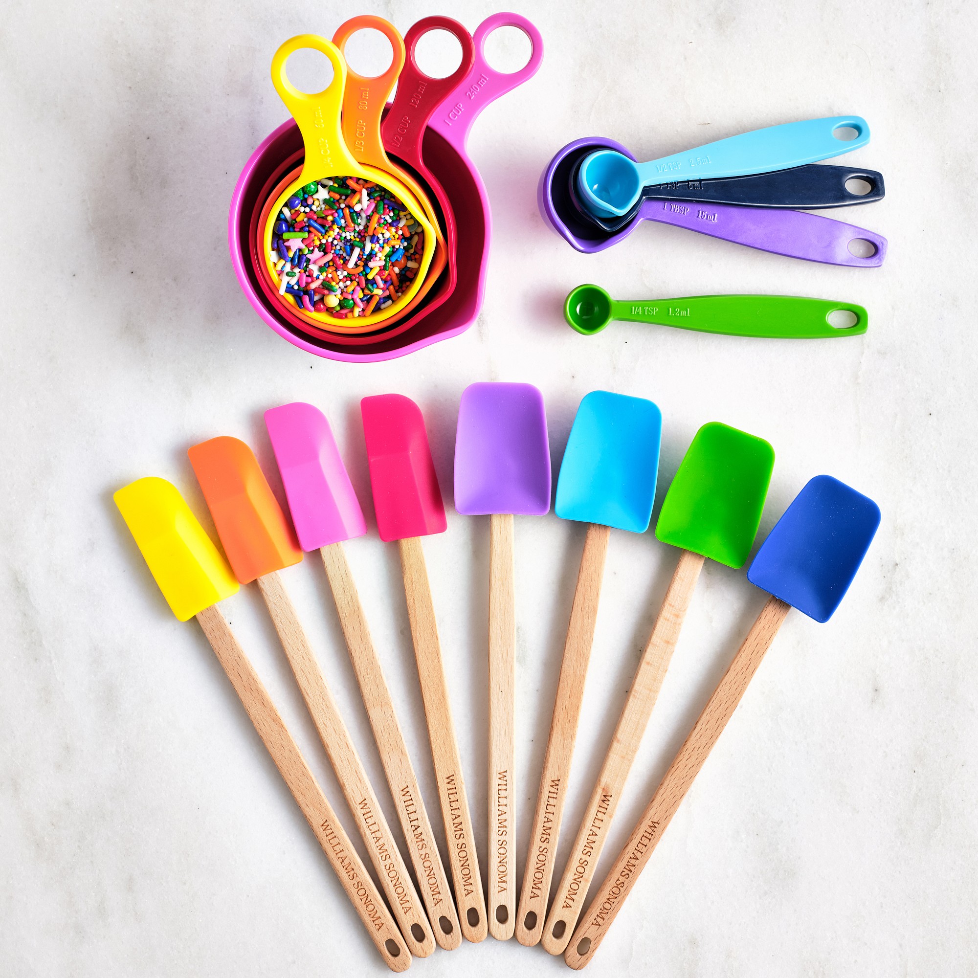Flour Shop Rainbow Measuring Cups and Spoons