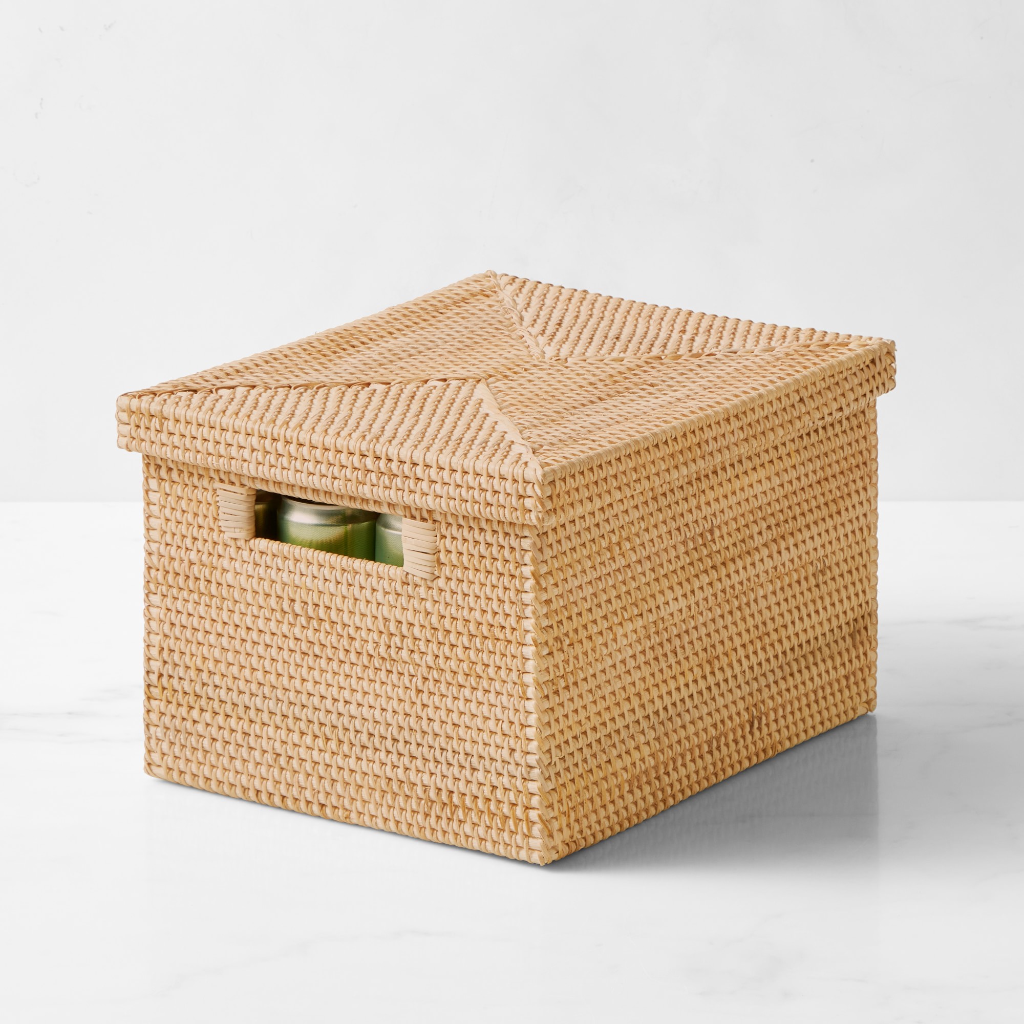 Hold Everything Rattan Lidded Baskets