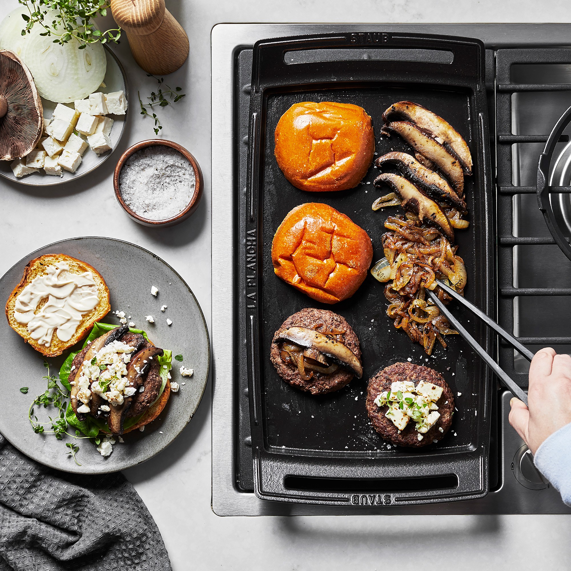 Staub Enameled Cast Iron Double Burner Griddle