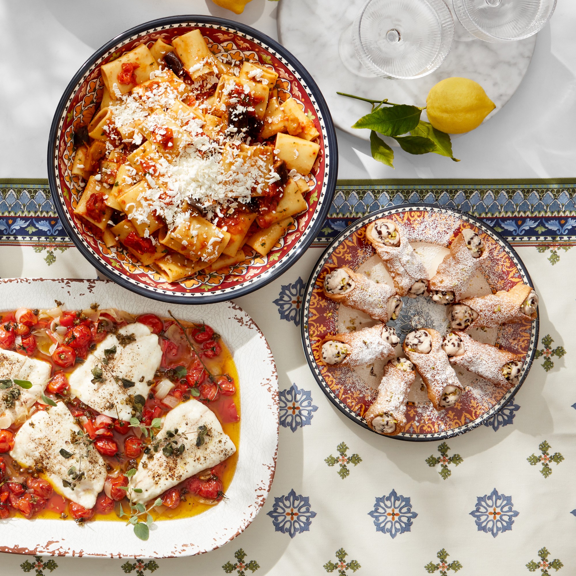 Sicily Verdi Table Runner