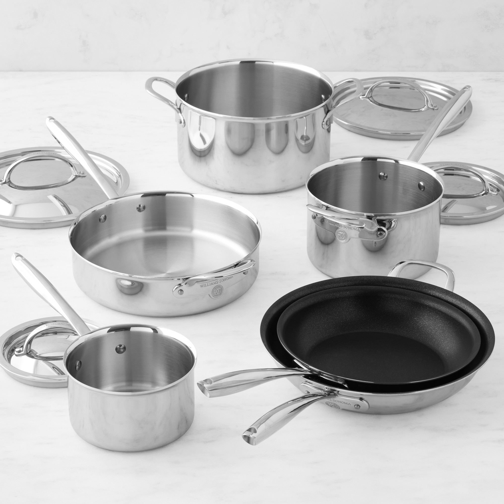 Williams Sonoma Signature Thermo-Clad™ Mixed Material 10-Piece Cookware Set