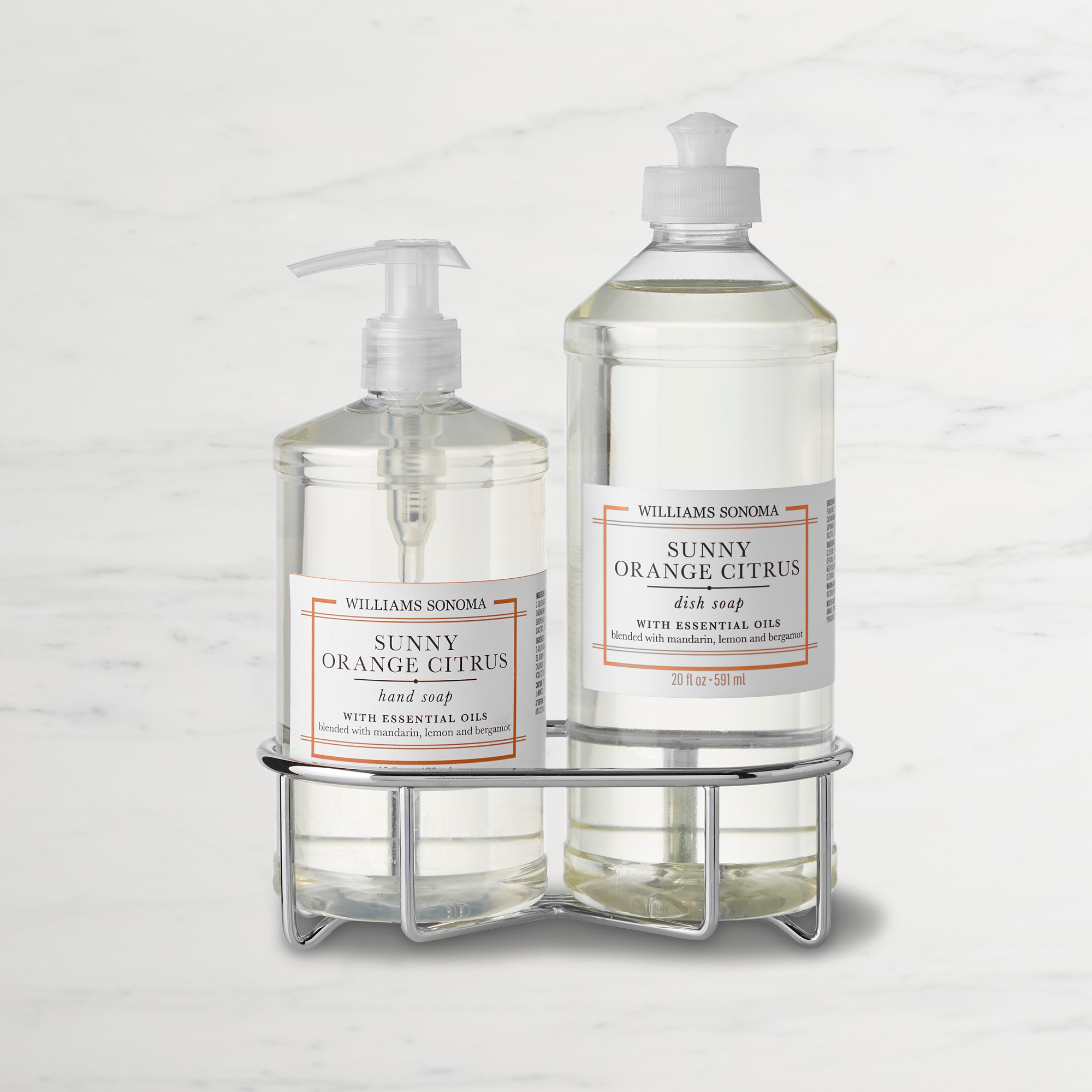 Williams Sonoma Sunny Orange Citrus Hand Soap & Dish Soap 3-Piece Kitchen Set