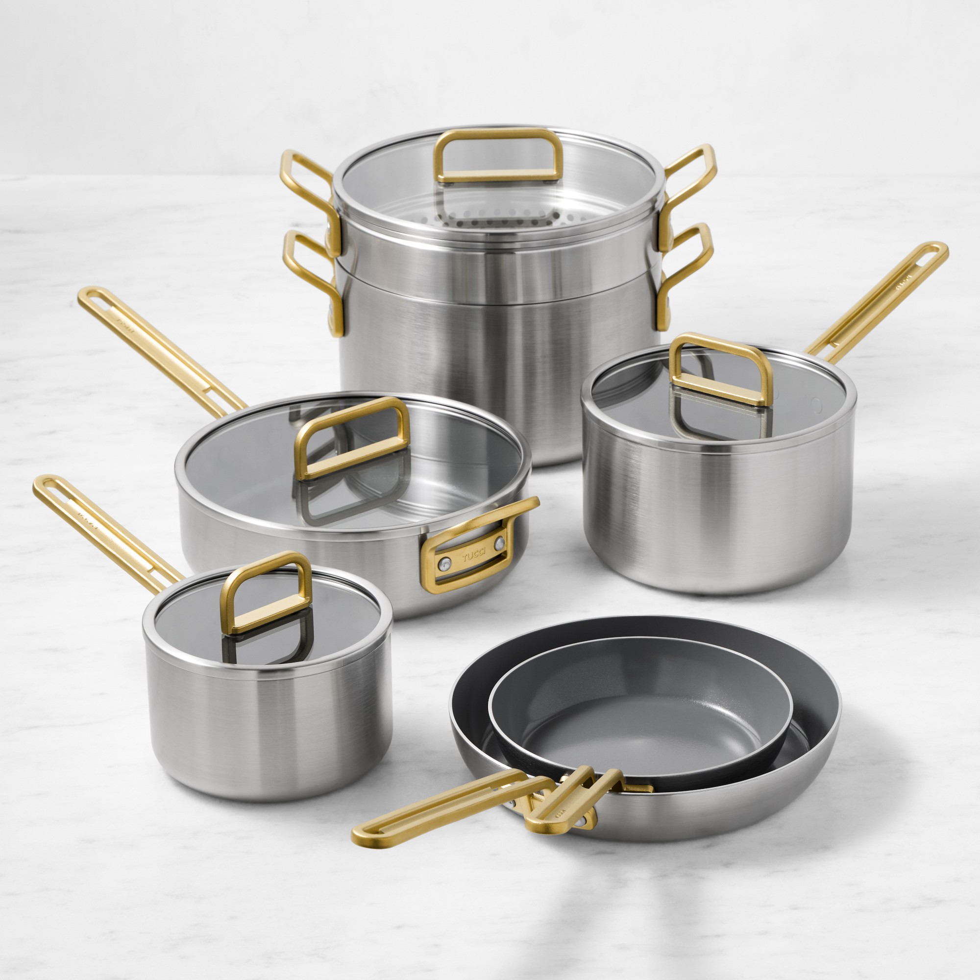 GreenPan™ Stanley Tucci™ Stainless-Steel Ceramic Nonstick 11-Piece Cookware Set