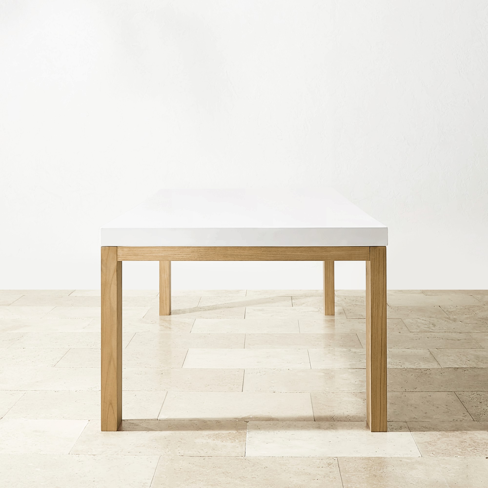 Larnaca Outdoor Teak Fiberstone Dining Table (96-108)