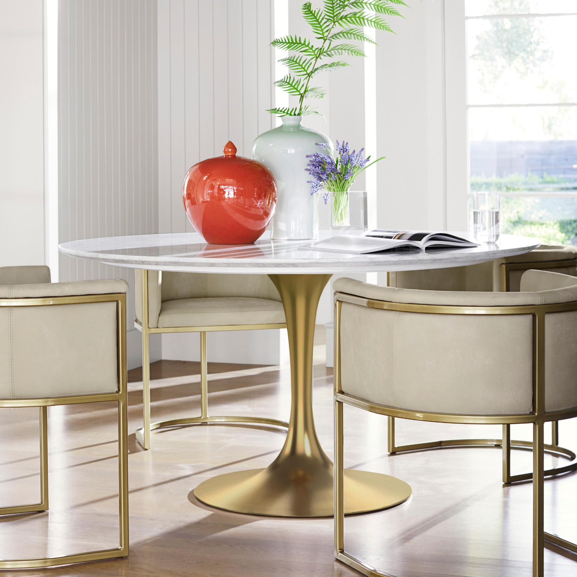 Tulip Round Pedestal Dining Table (42-56)