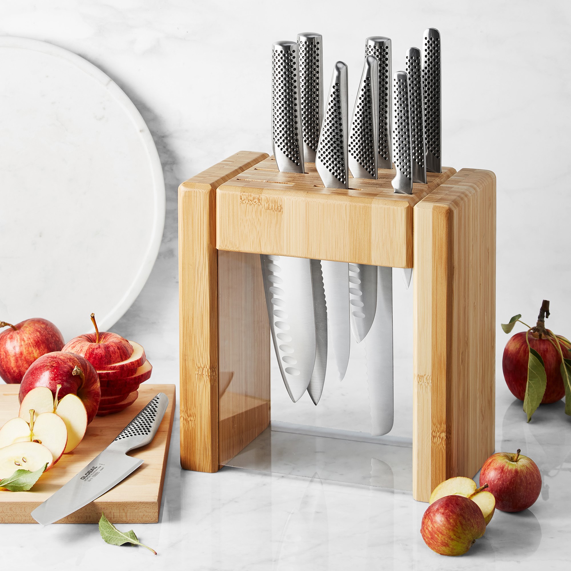 Global Classic Ikasu X Acrylic Knife Block, Set of 10