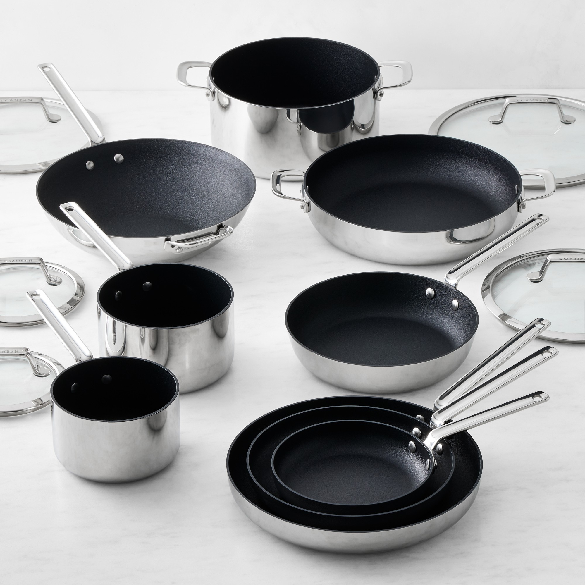 SCANPAN® TSS+ Stainless-Steel Nonstick 14-Piece Cookware Set