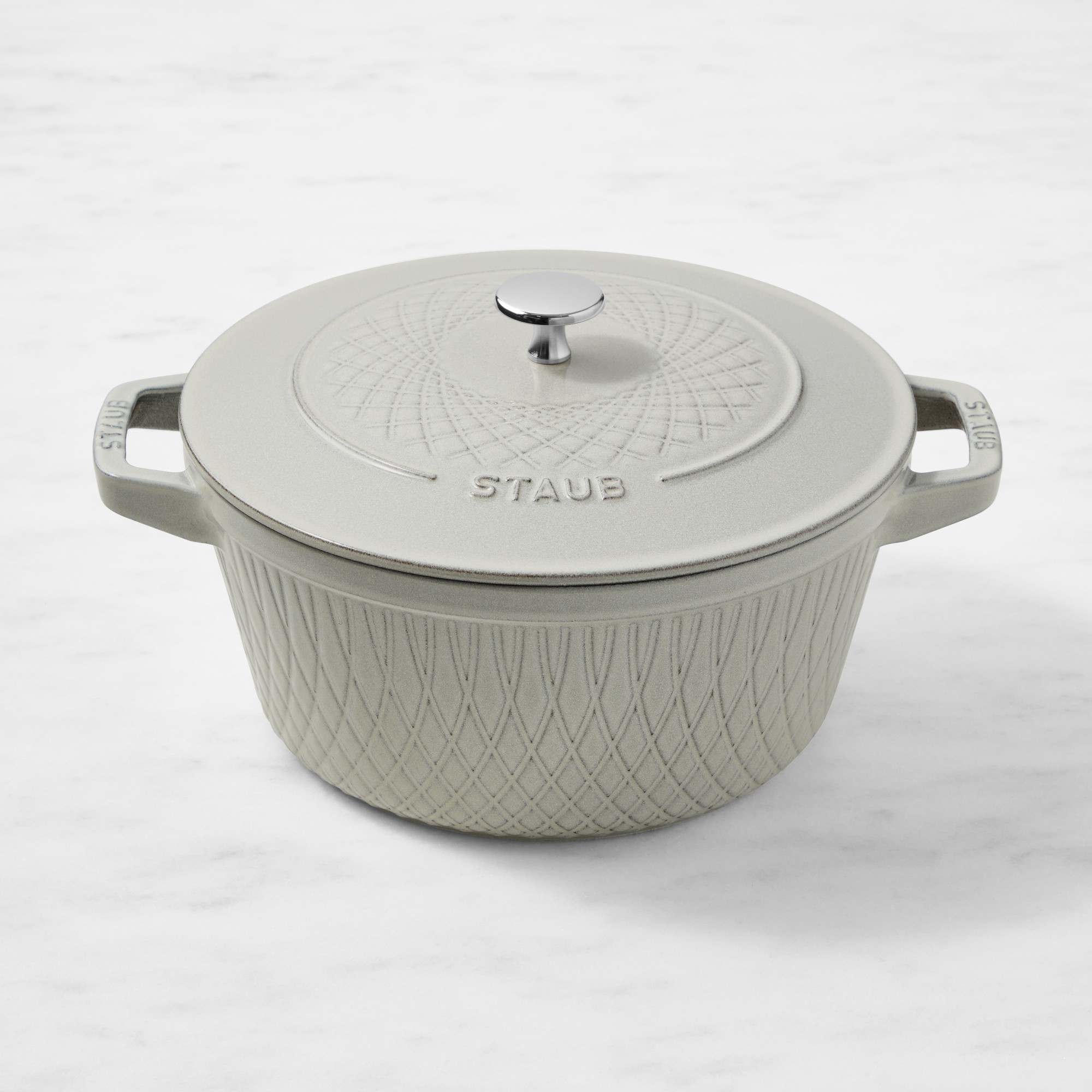 Staub Enameled Cast Iron Embossed Twist Dutch Oven, 4 1/4-Qt.