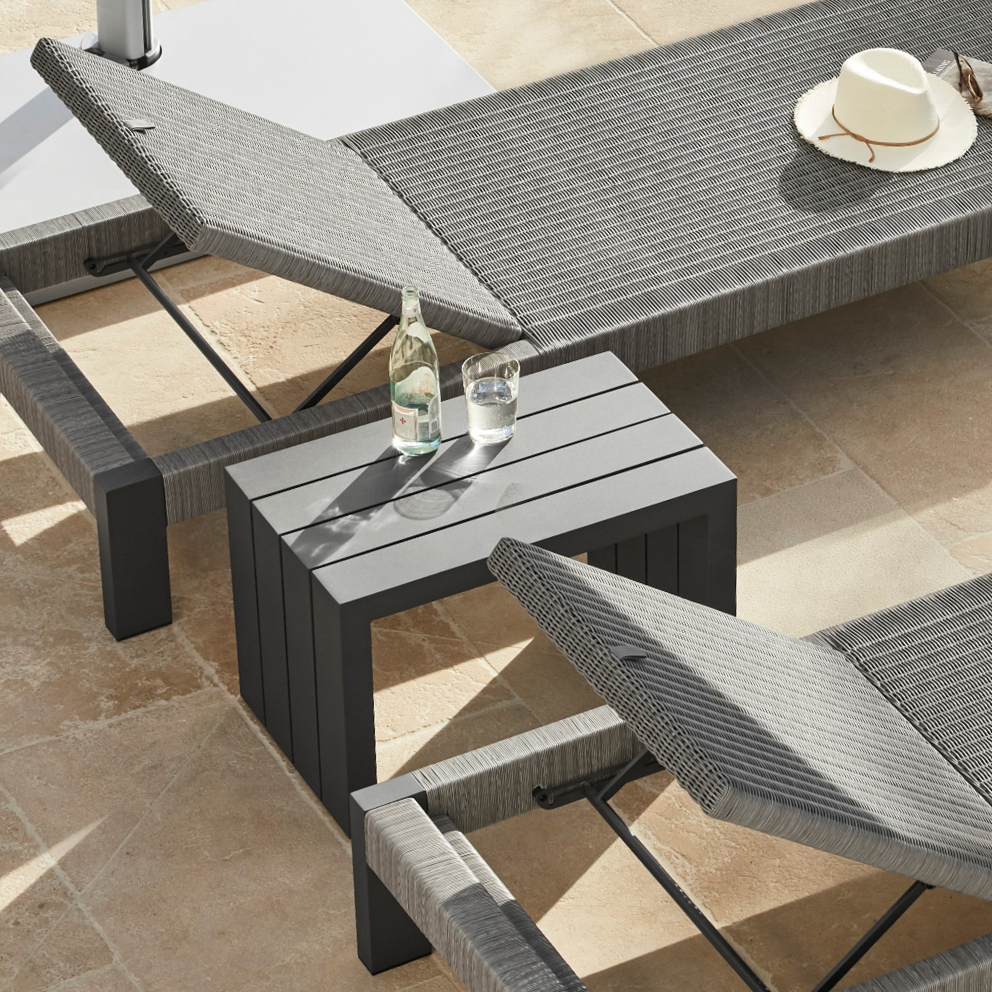 Larnaca Slate Grey Metal Outdoor Side Table (24)