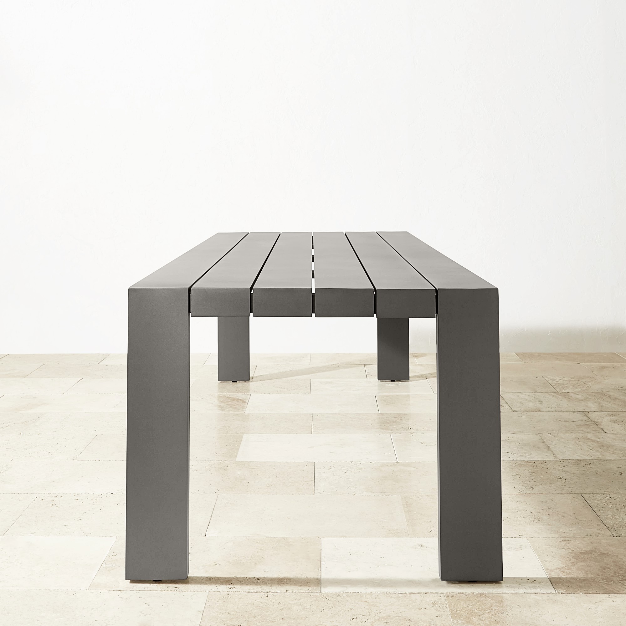 Larnaca Outdoor Slate Grey Metal Dining Table (94-108)
