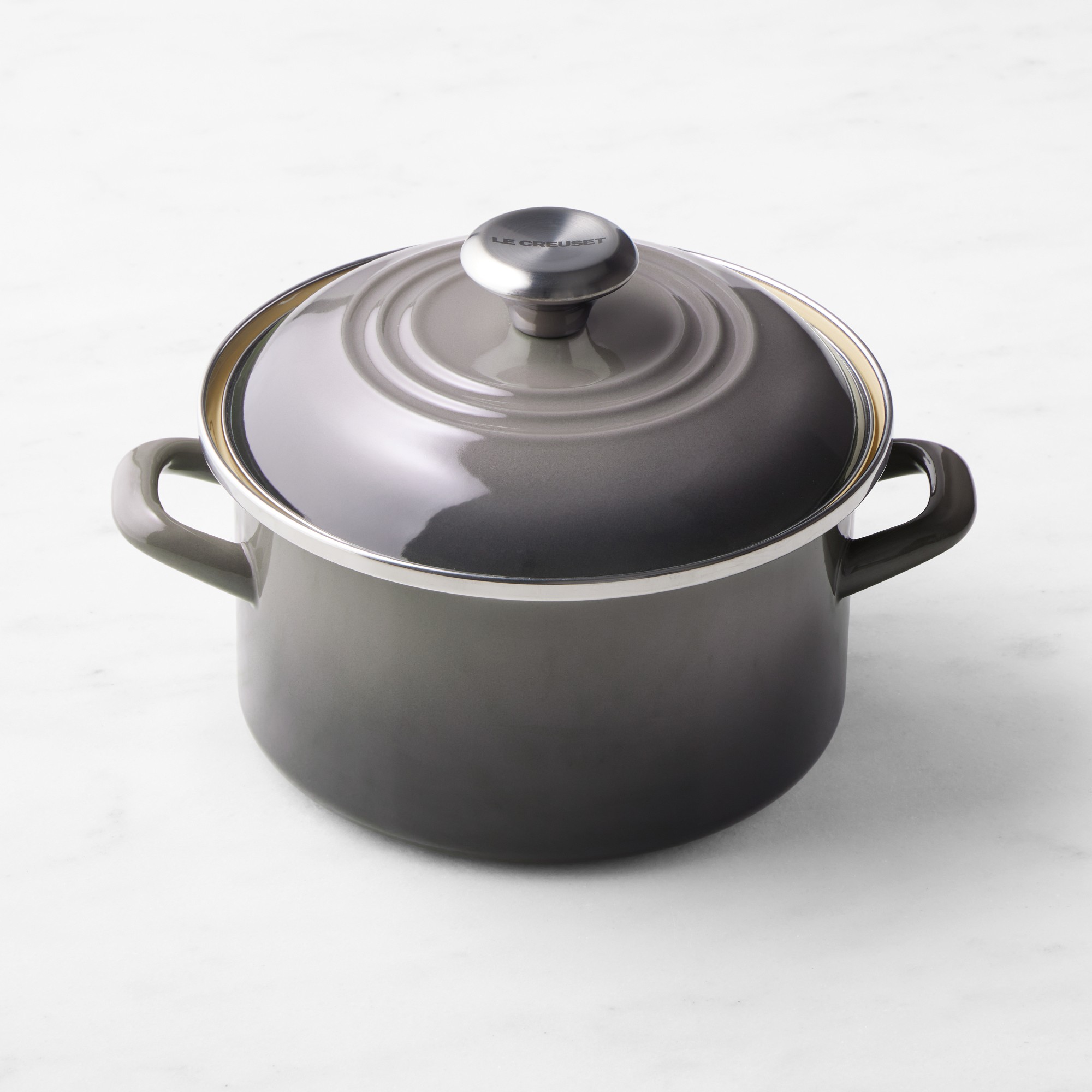 Le Creuset Enameled-Steel Stock Pot with Stainless-Steel Knob