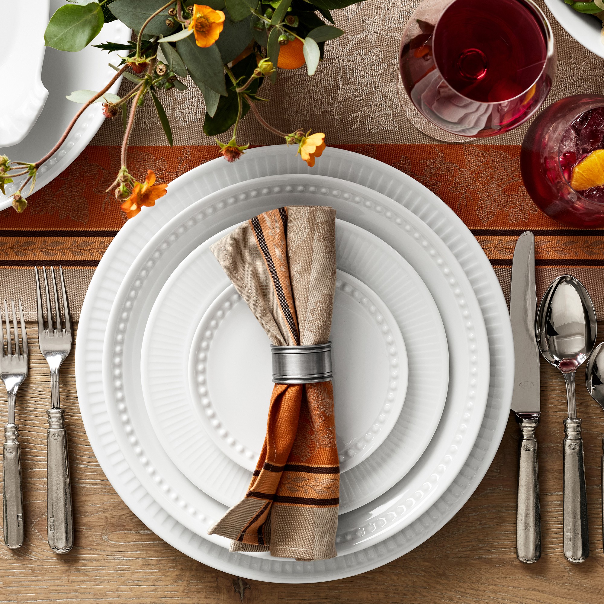 Pillivuyt Plisse Porcelain 16-Piece Dinnerware Set