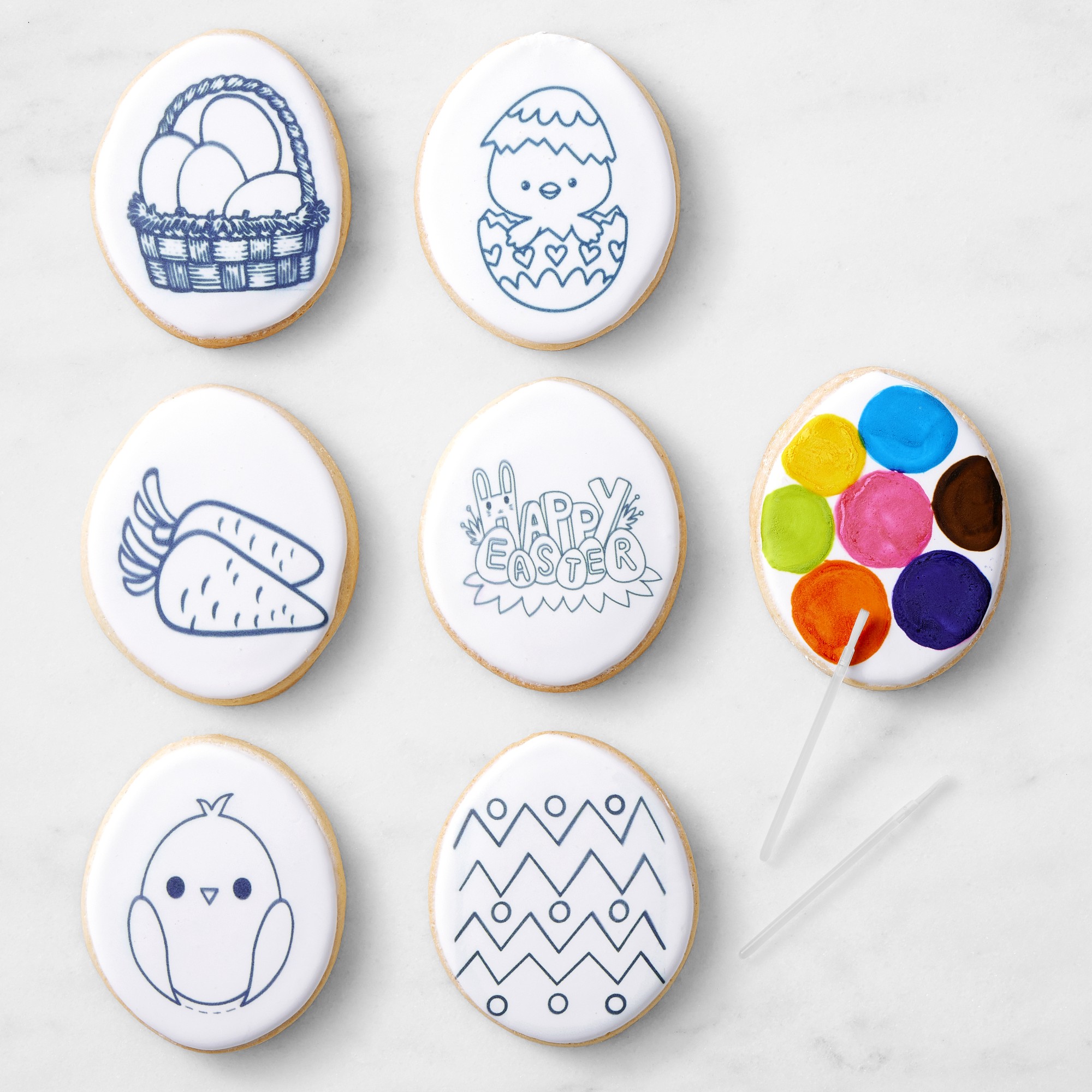 Paint Your Own Easter Egg Cookie, Set of 7