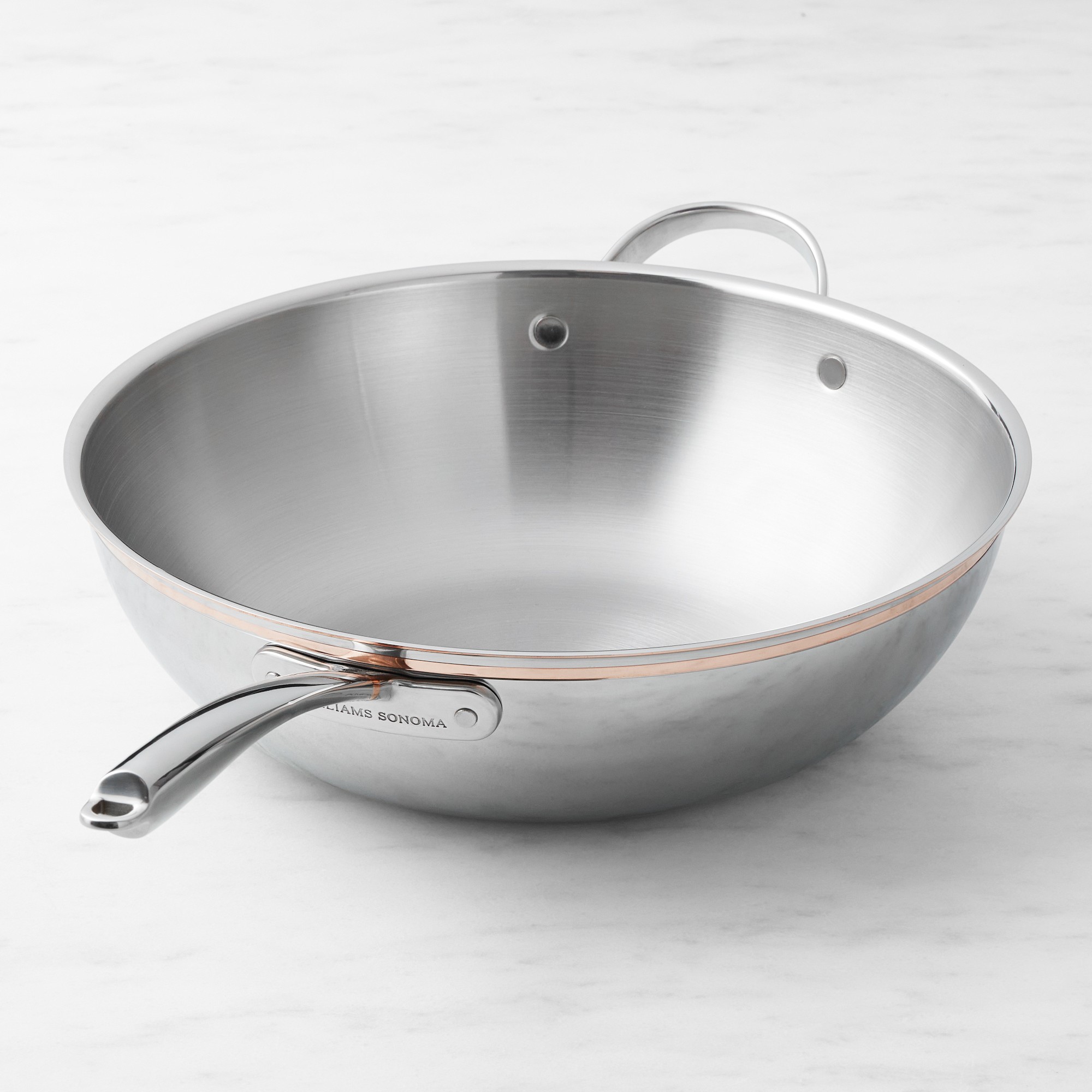Williams Sonoma Signature Thermo-Clad™ Copper Pro Wok, 13
