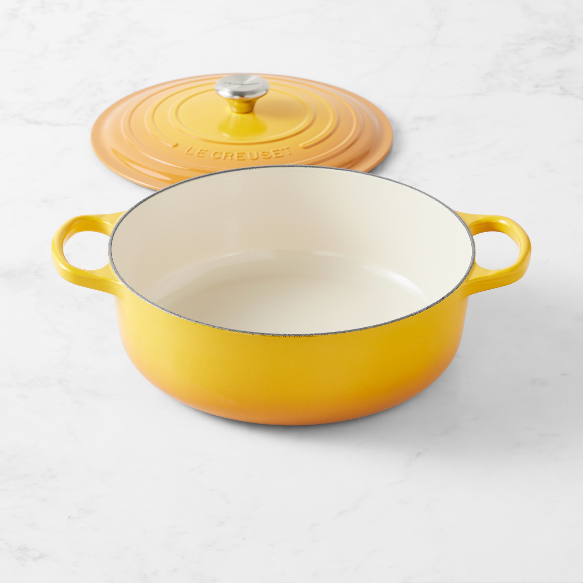 Le Creuset Signature Enameled Cast Iron Round Wide Dutch Oven, 6 3/4-Qt.