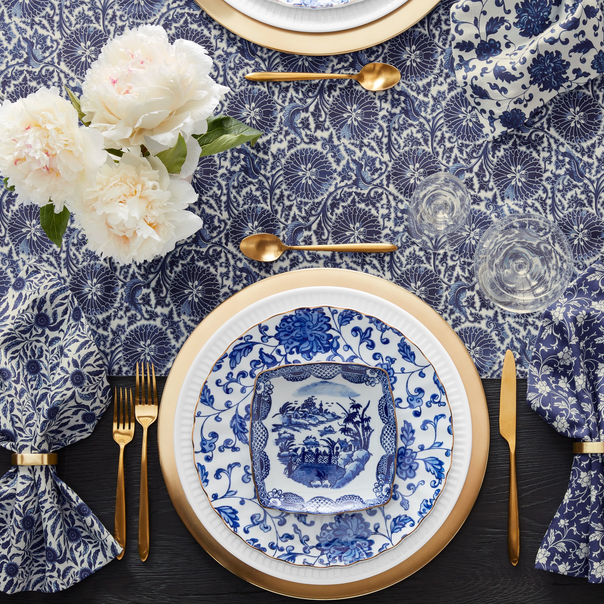 Marlo Thomas x Williams Sonoma Blue Table Runner