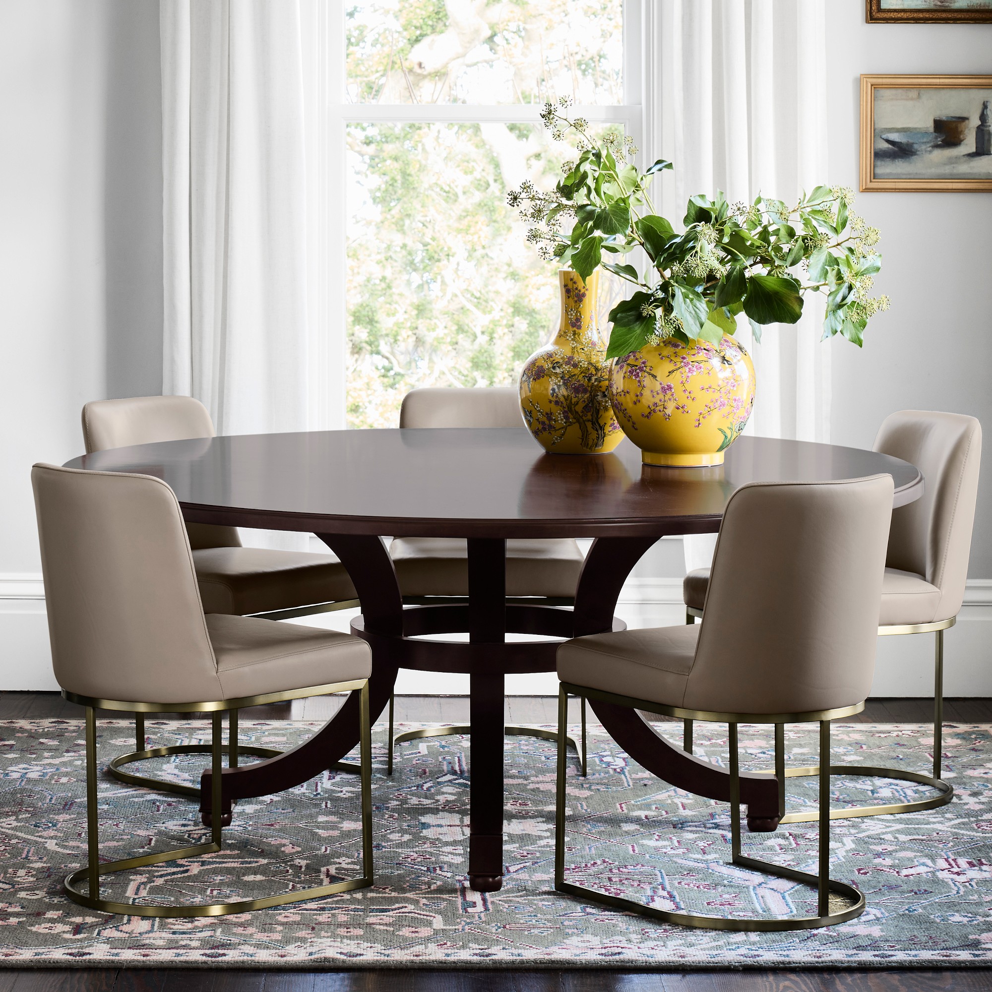 Wells Wood Round Dining Table (72)