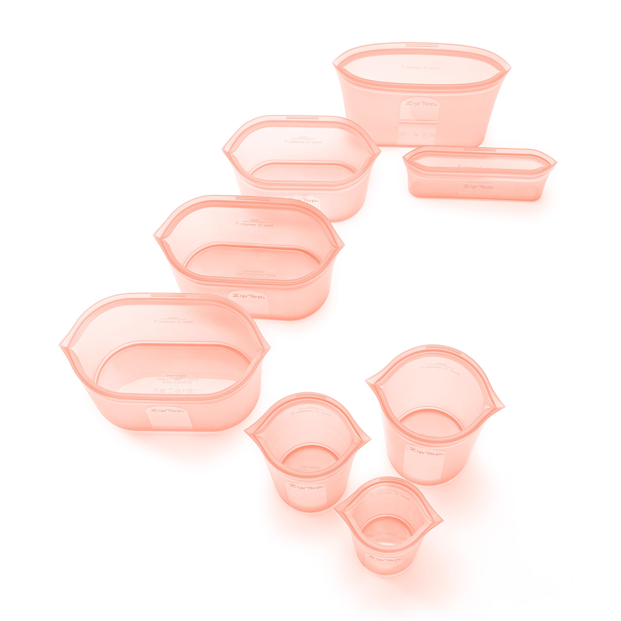 Zip Top 8-Piece Reusable Silicone Food Storage Set