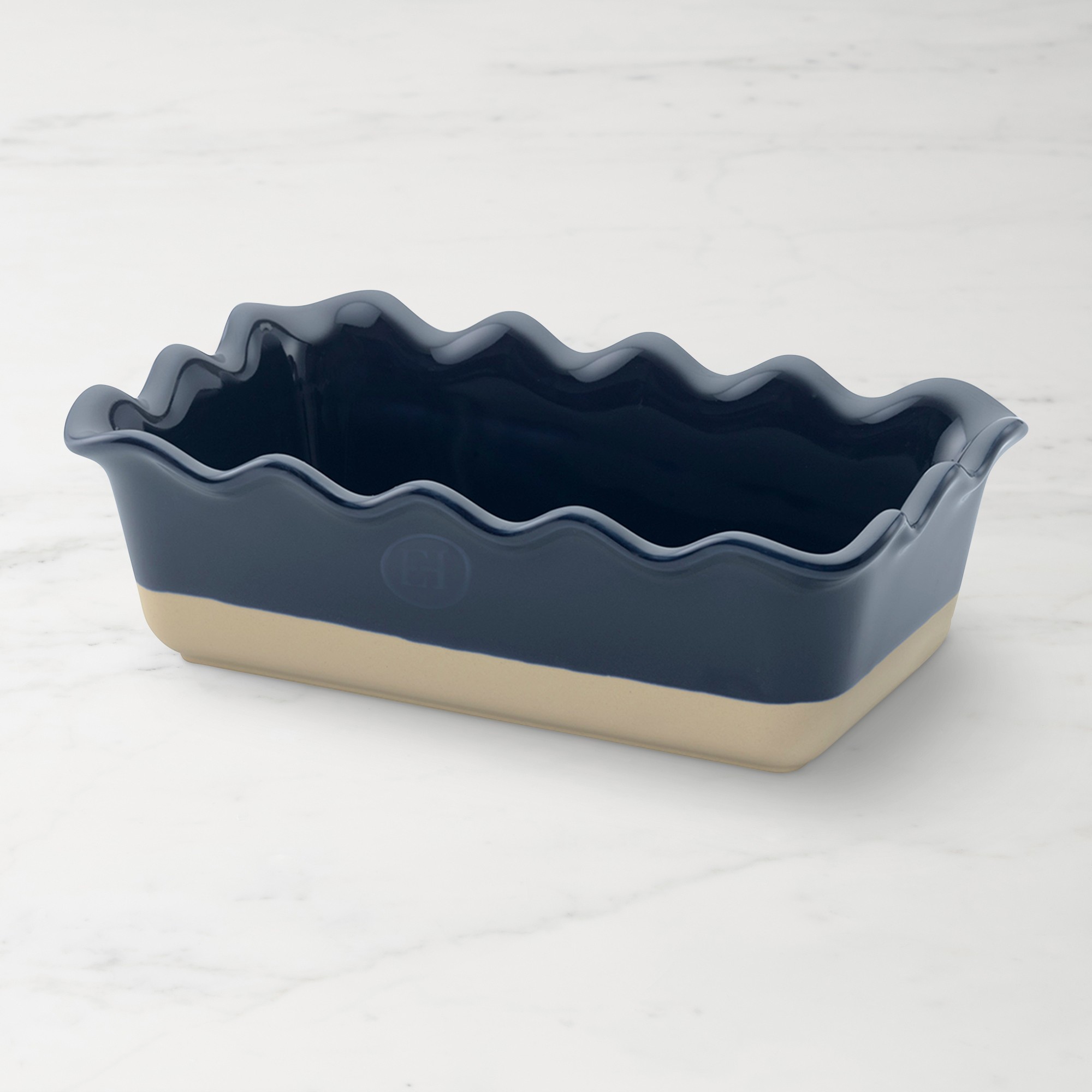 Emile Henry French Ceramic Ruffled Loaf Pan