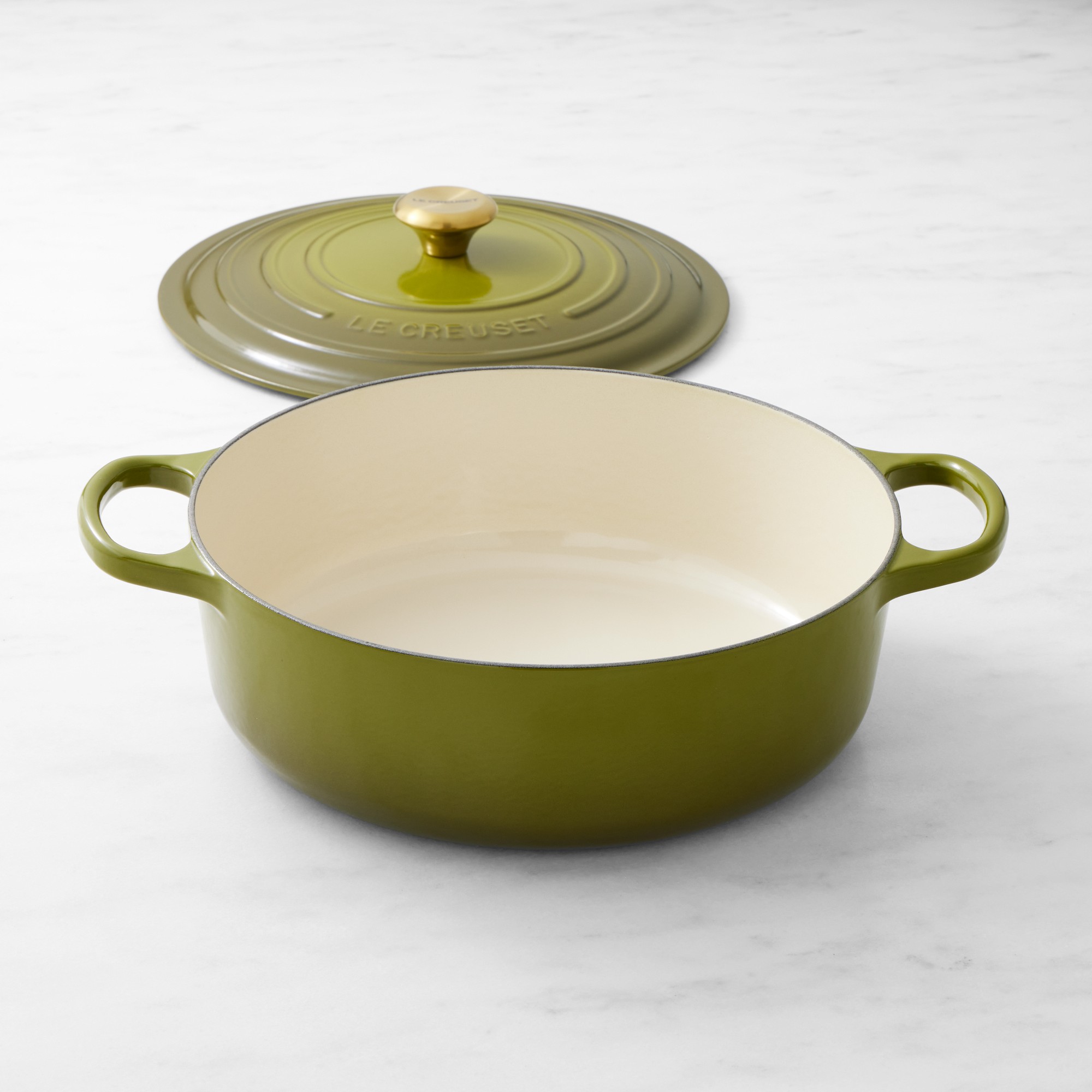 Le Creuset Signature Enameled Cast Iron Round Wide Dutch Oven, 6 3/4-Qt.