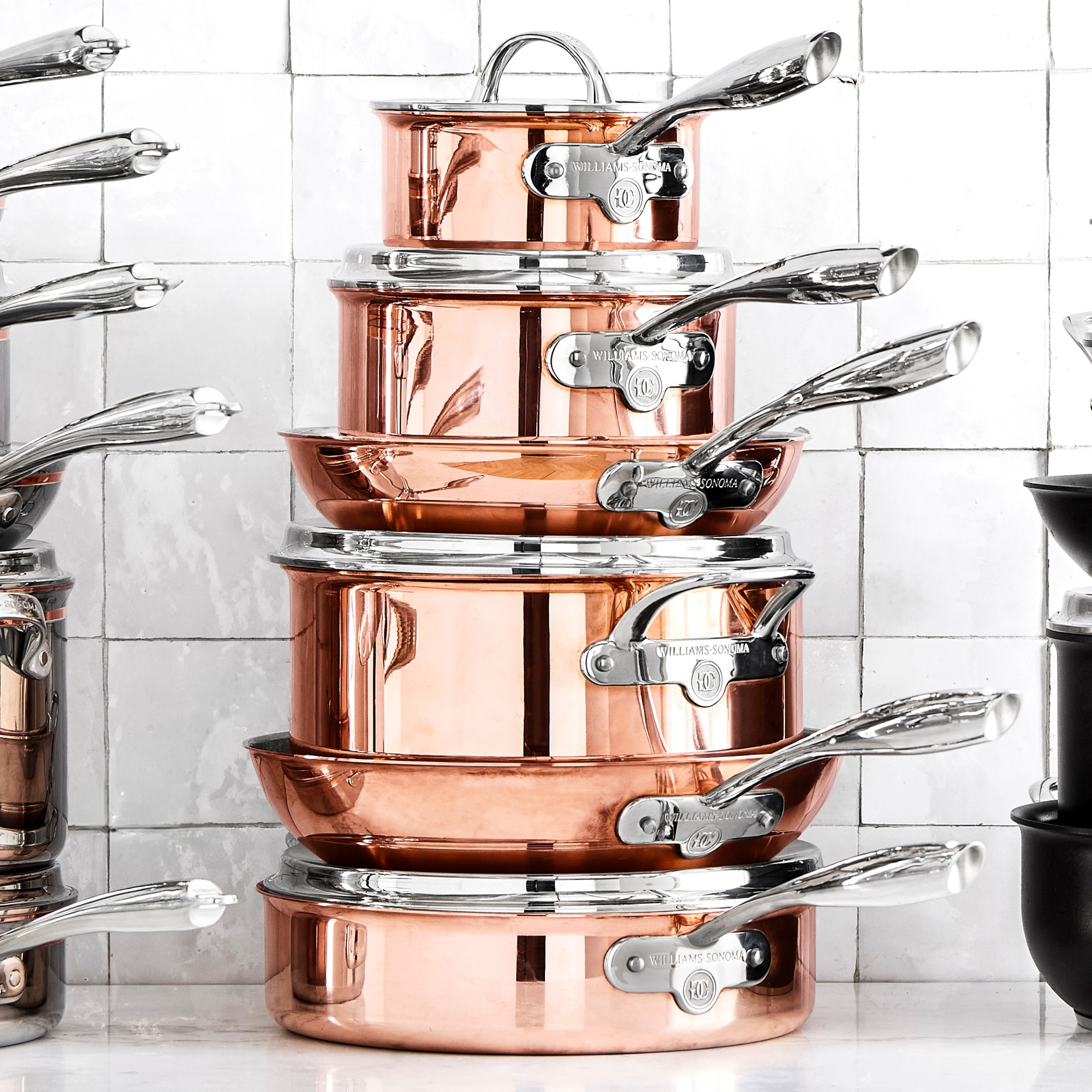 Williams Sonoma Signature Thermo-Clad™ Copper 10-Piece Cookware Set
