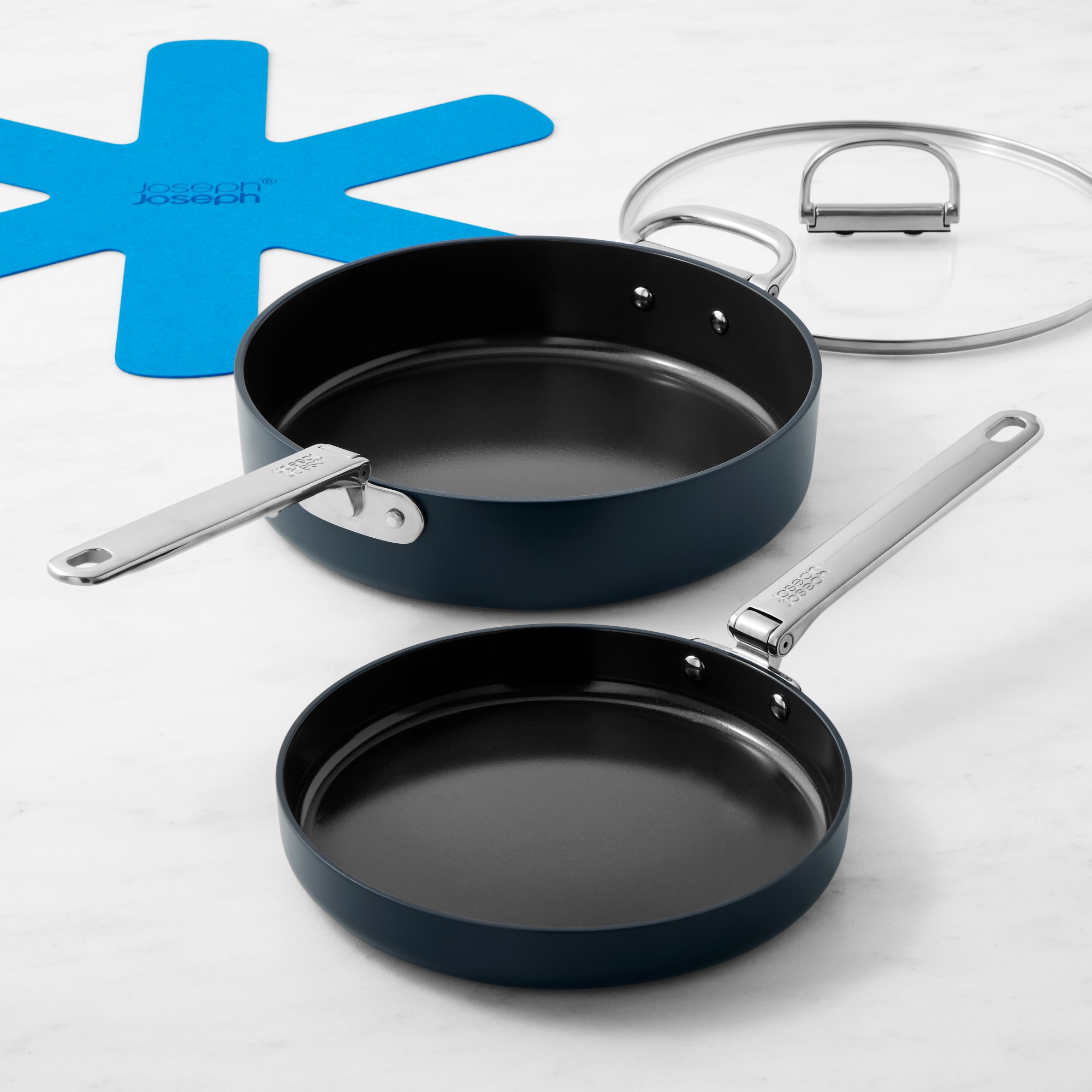 Joseph Joseph Space Saving Ceramic Nonstick 3-Piece Essentials Cookware Set