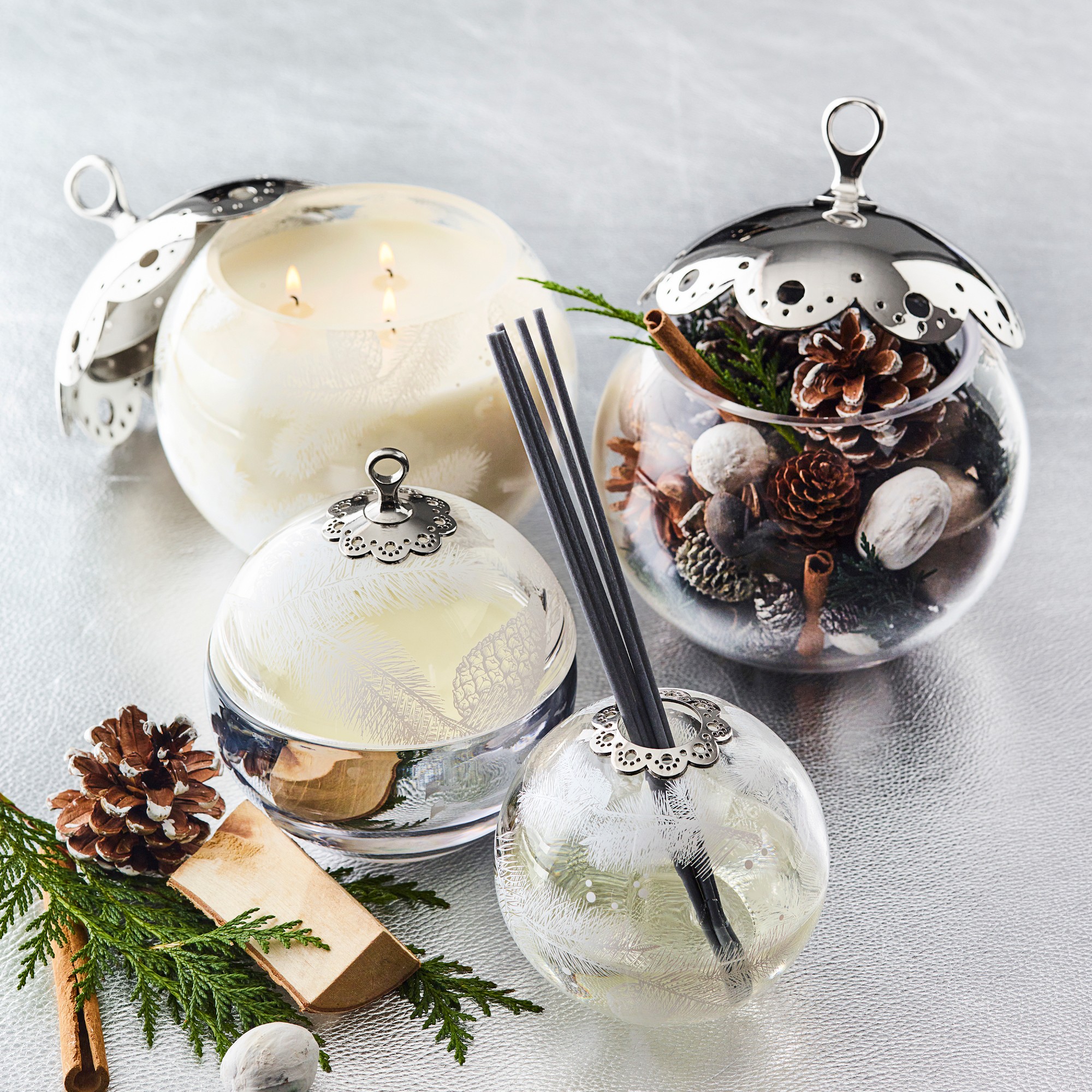 Williams Sonoma Winter Forest Potpourri in Glass Vessel