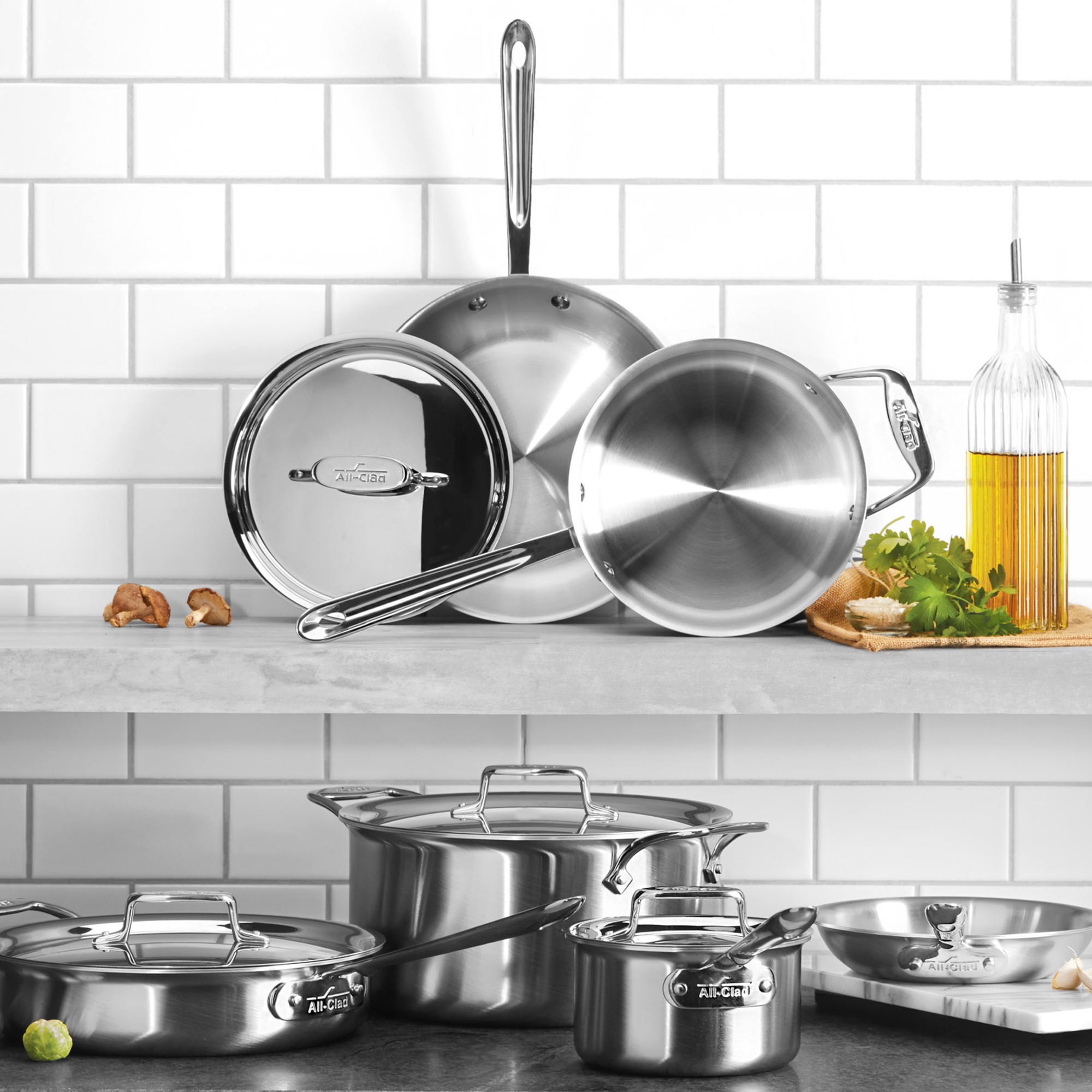All-Clad D5® Brushed Stainless-Steel 10-Piece Cookware Set