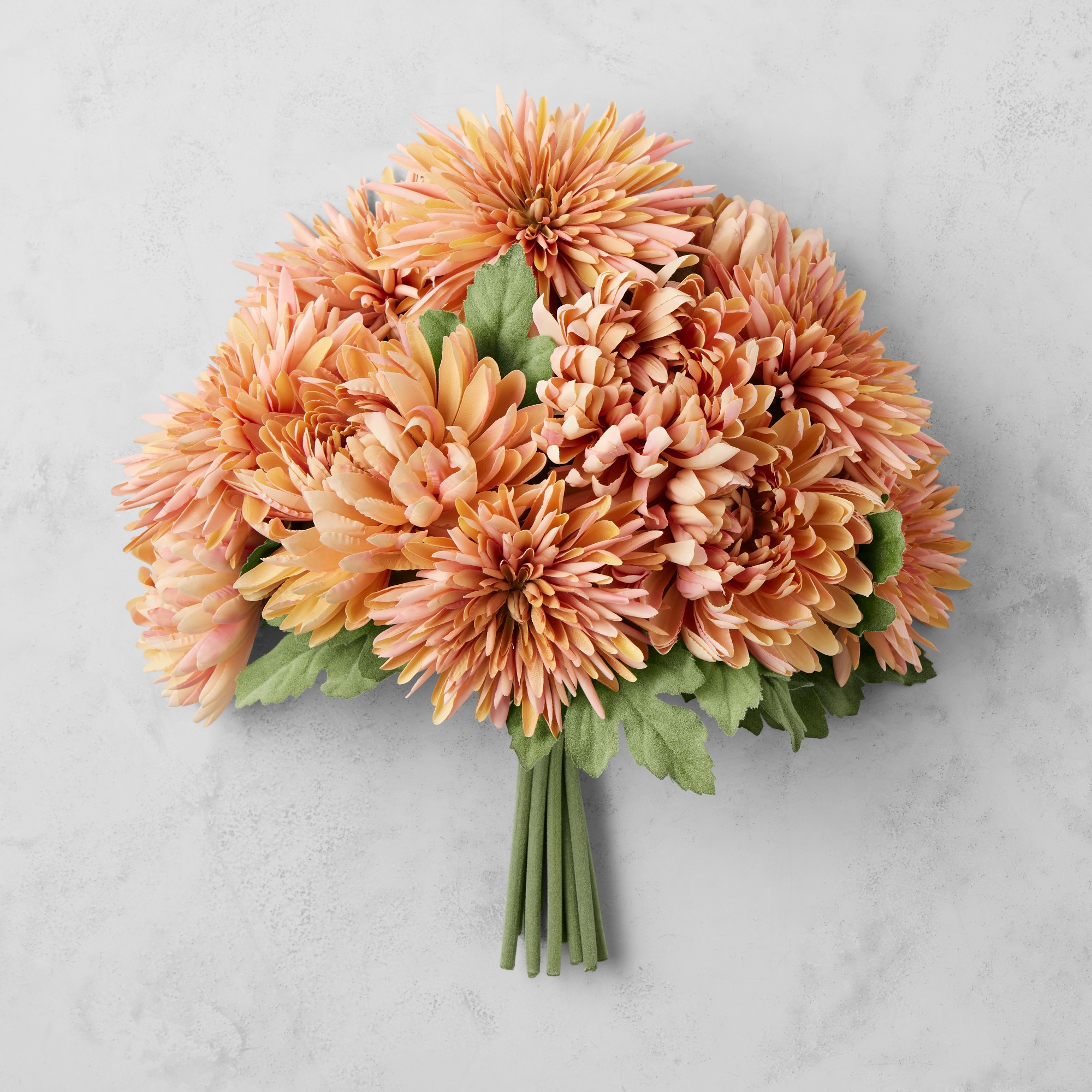 Fall Faux Orange Spider Mum & Chrysanthemum Bundle