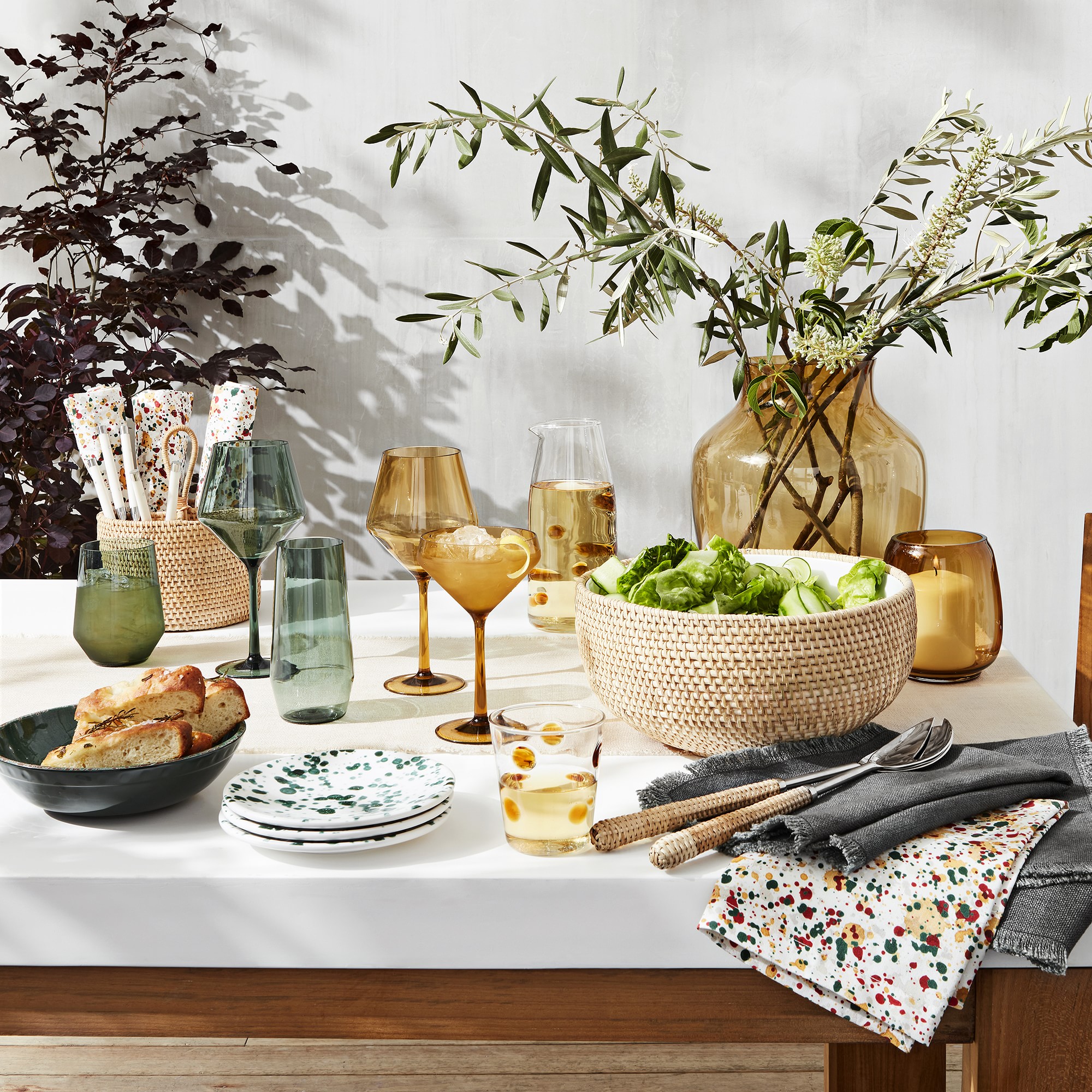 Light Woven Salad Servers