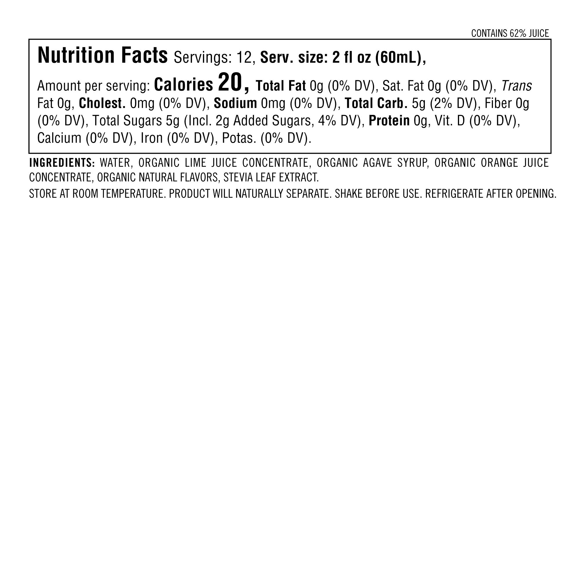 Williams Sonoma Skinny Organic Margarita Mix, Classic Lime