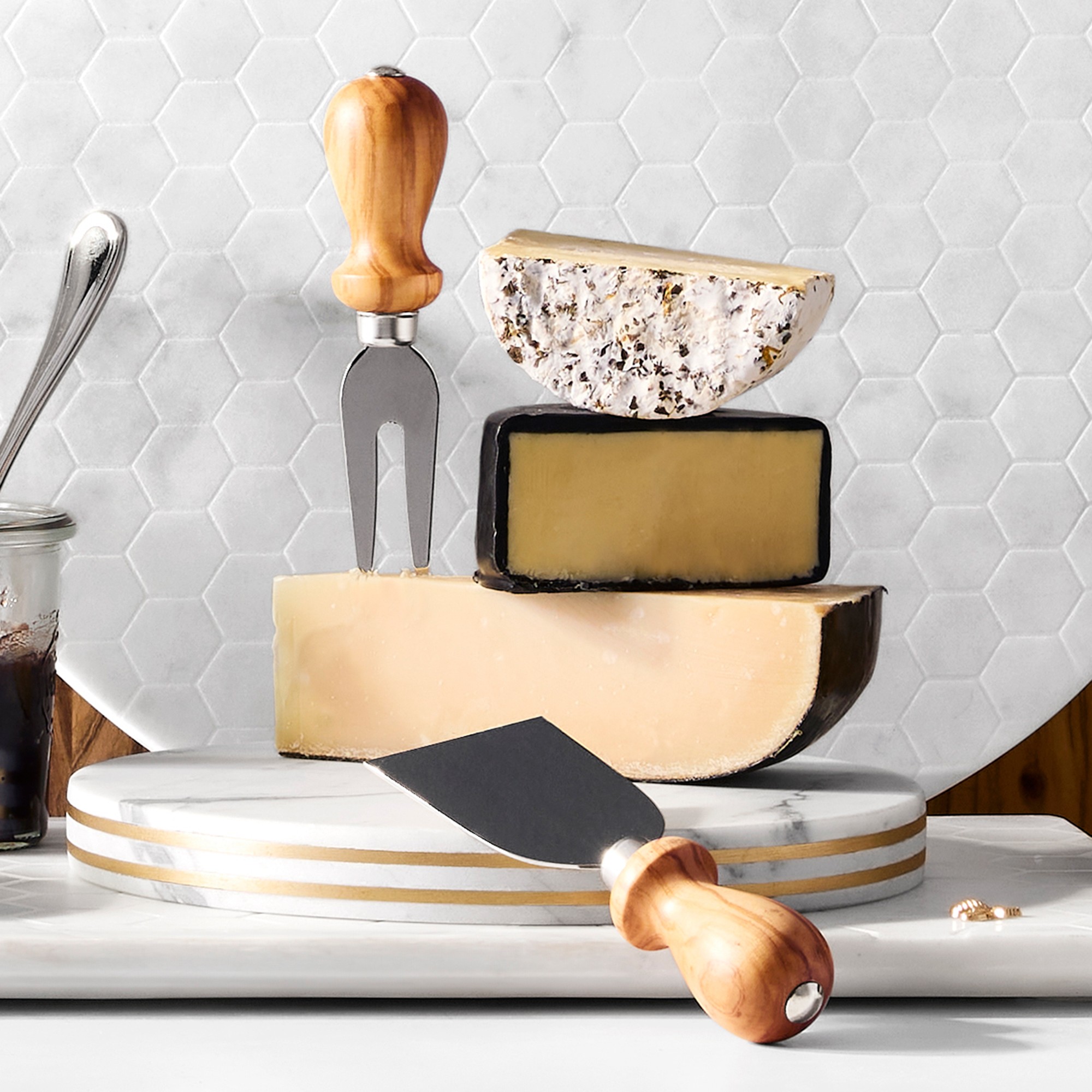 Marble Honeycomb Rectangular Cheese Board