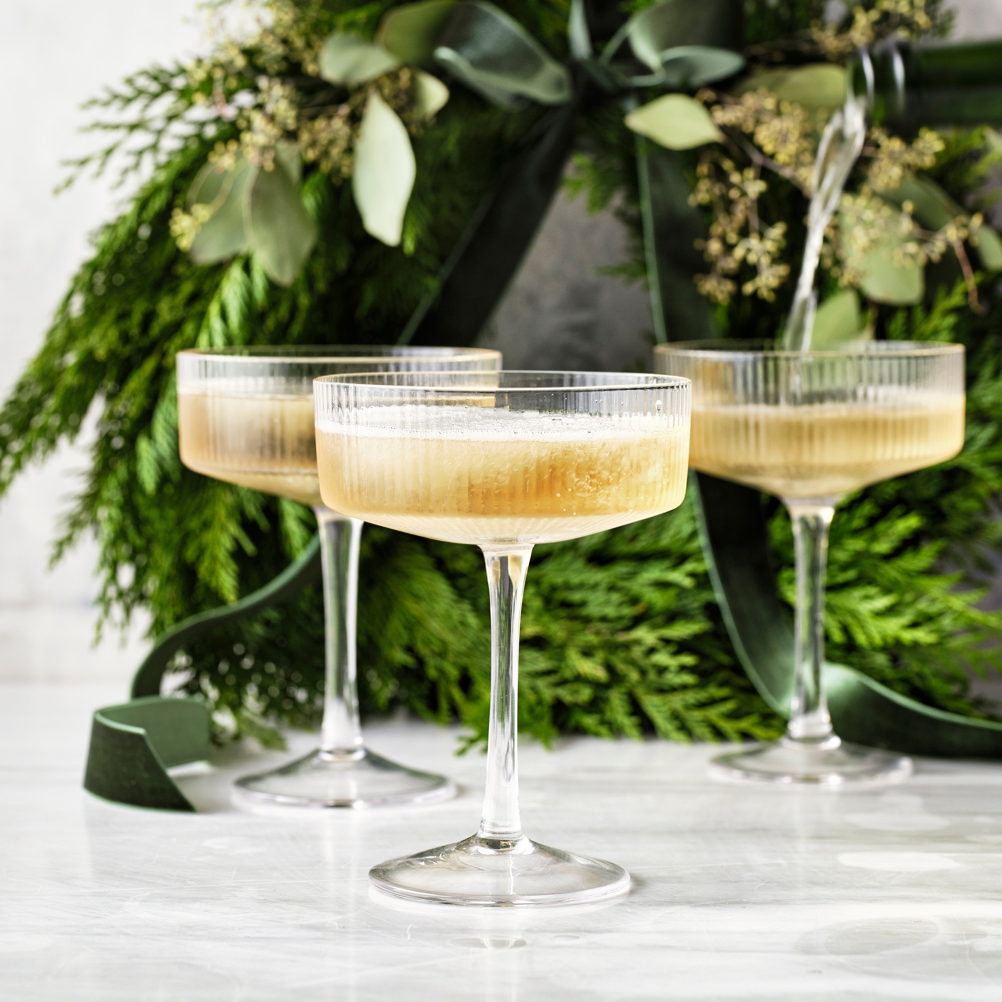 Modern Optic Coupe Glasses, Set of 4