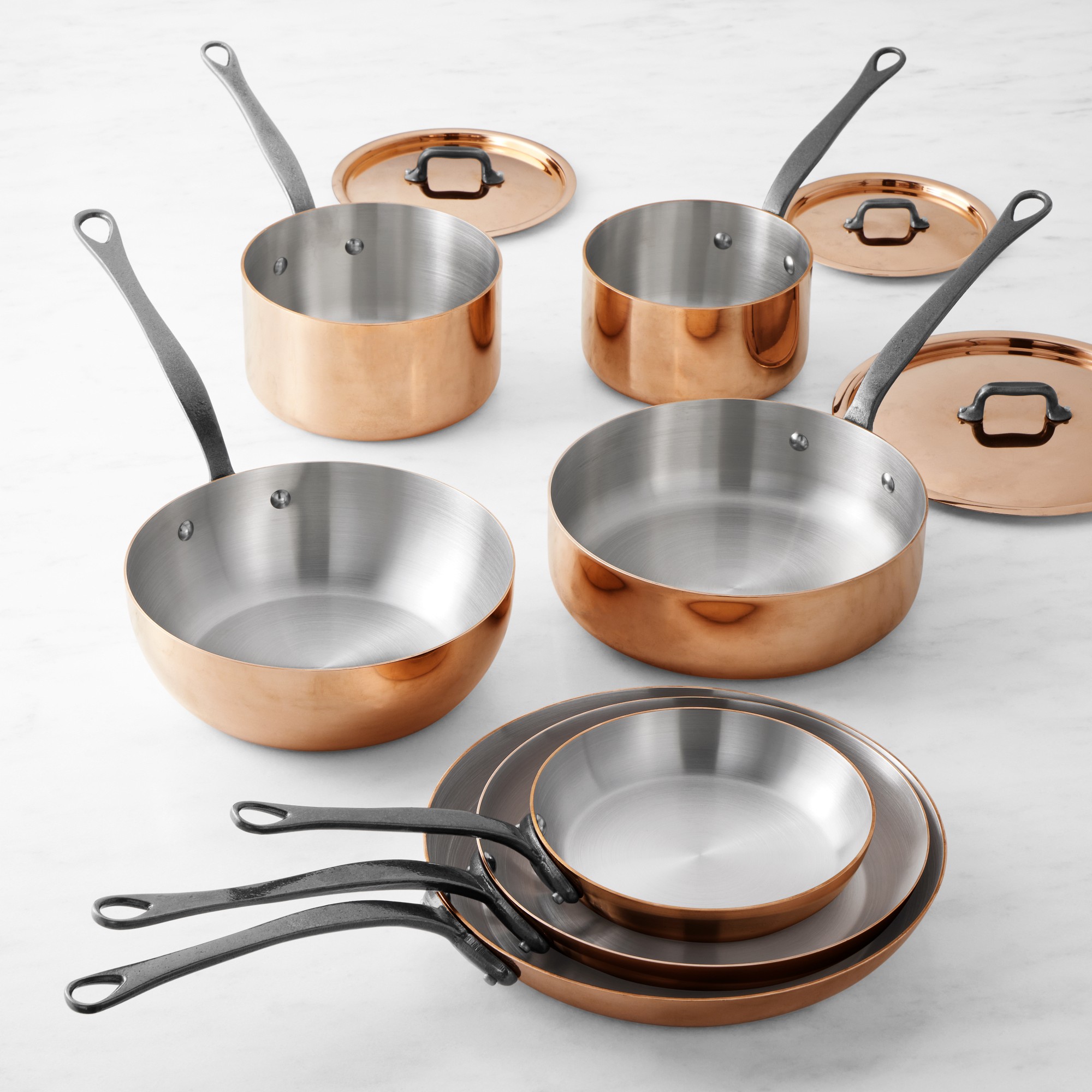 Mauviel M'200CI Copper 10-Piece Cookware Set