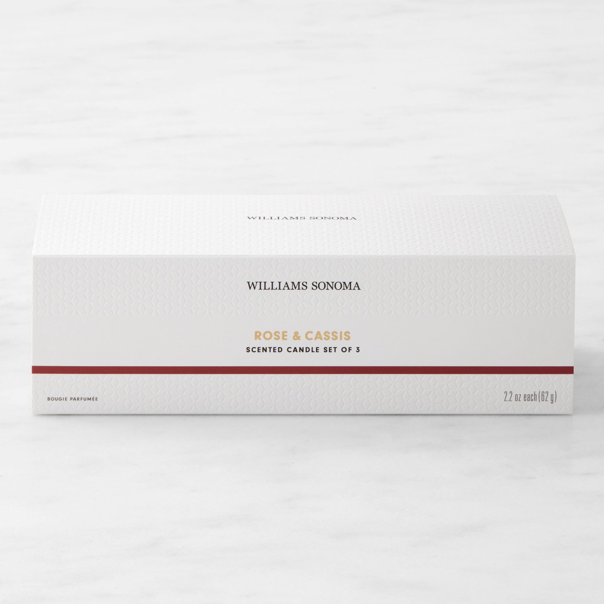 Home Fragrance Candles Set of 3, Rose and Cassis