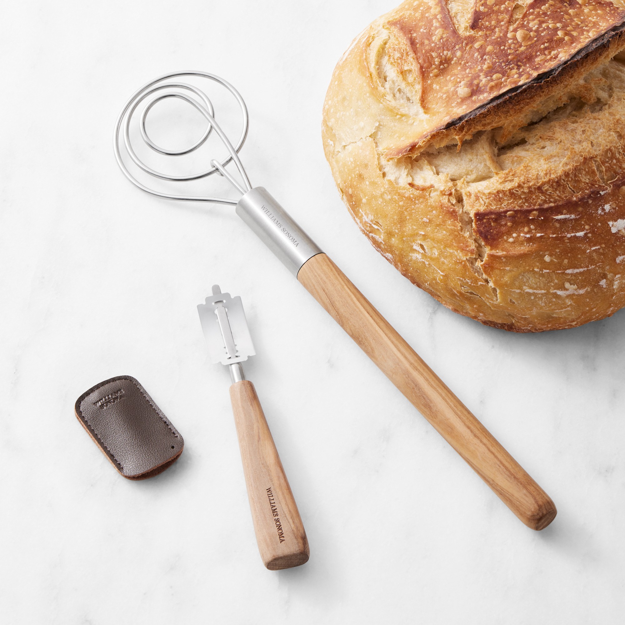 Williams Sonoma Olivewood Bread Tools, Set of 2