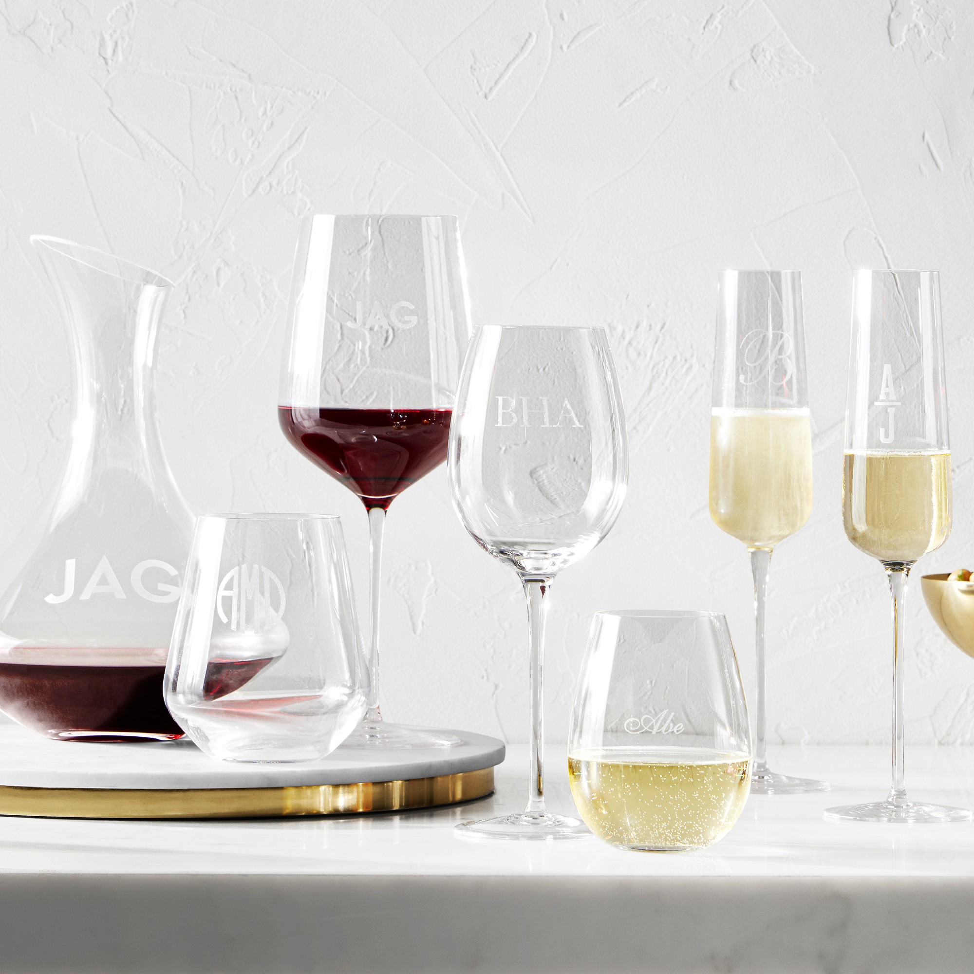 Williams Sonoma Estate Stemless White Wine Glasses