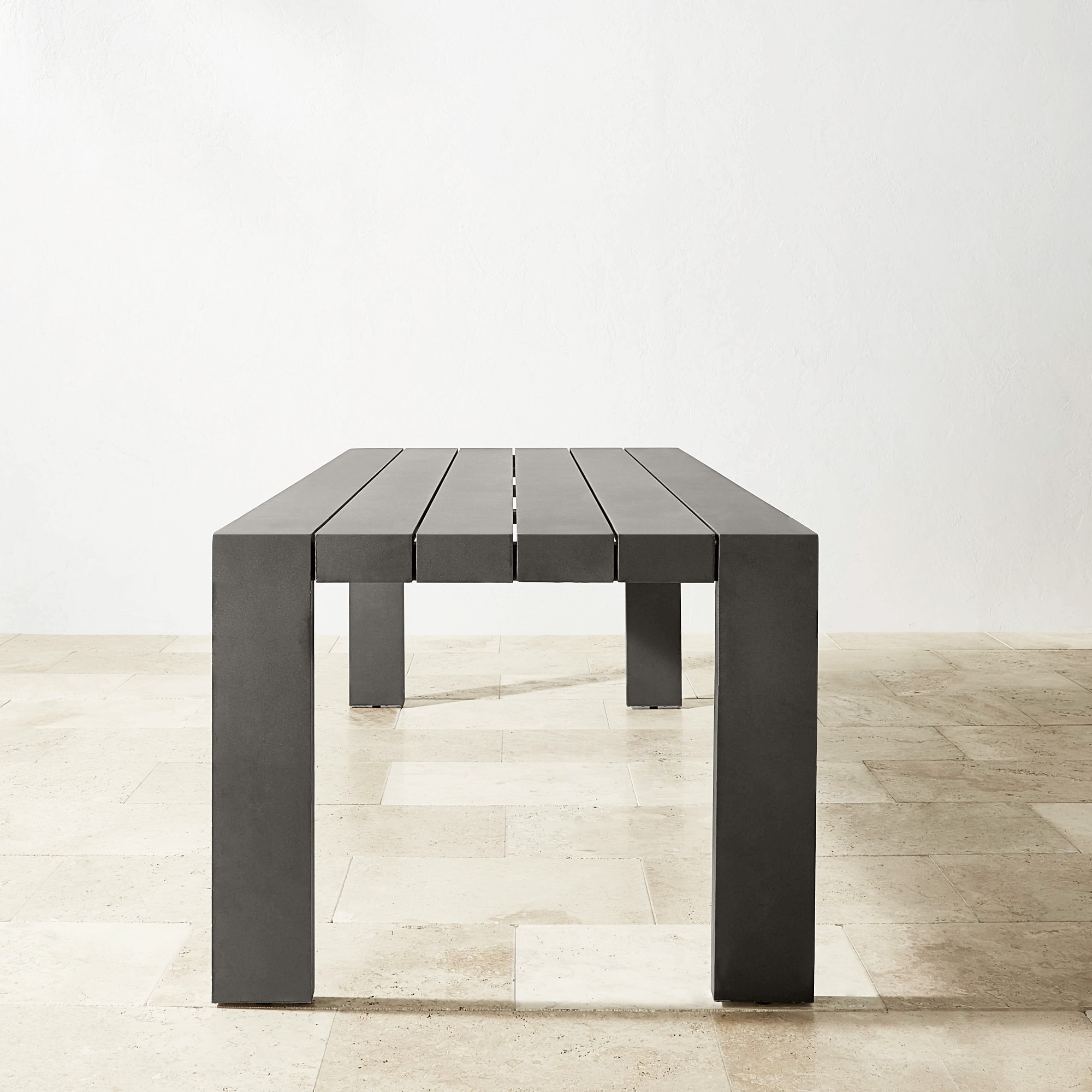 Larnaca Outdoor Slate Grey Metal Dining Table (94-108)