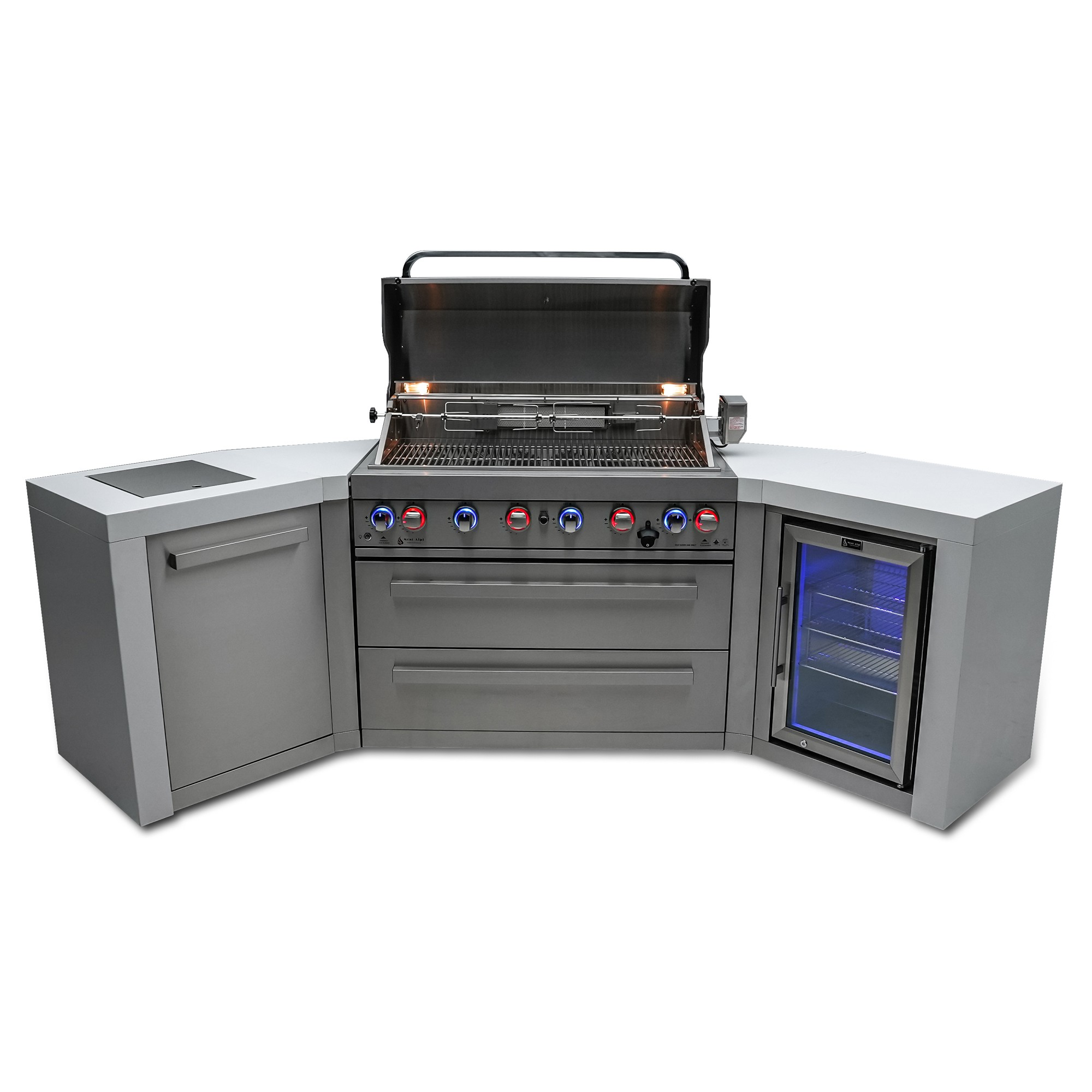 Mont Alpi 805 Deluxe Island with Fridge & Corner Cart