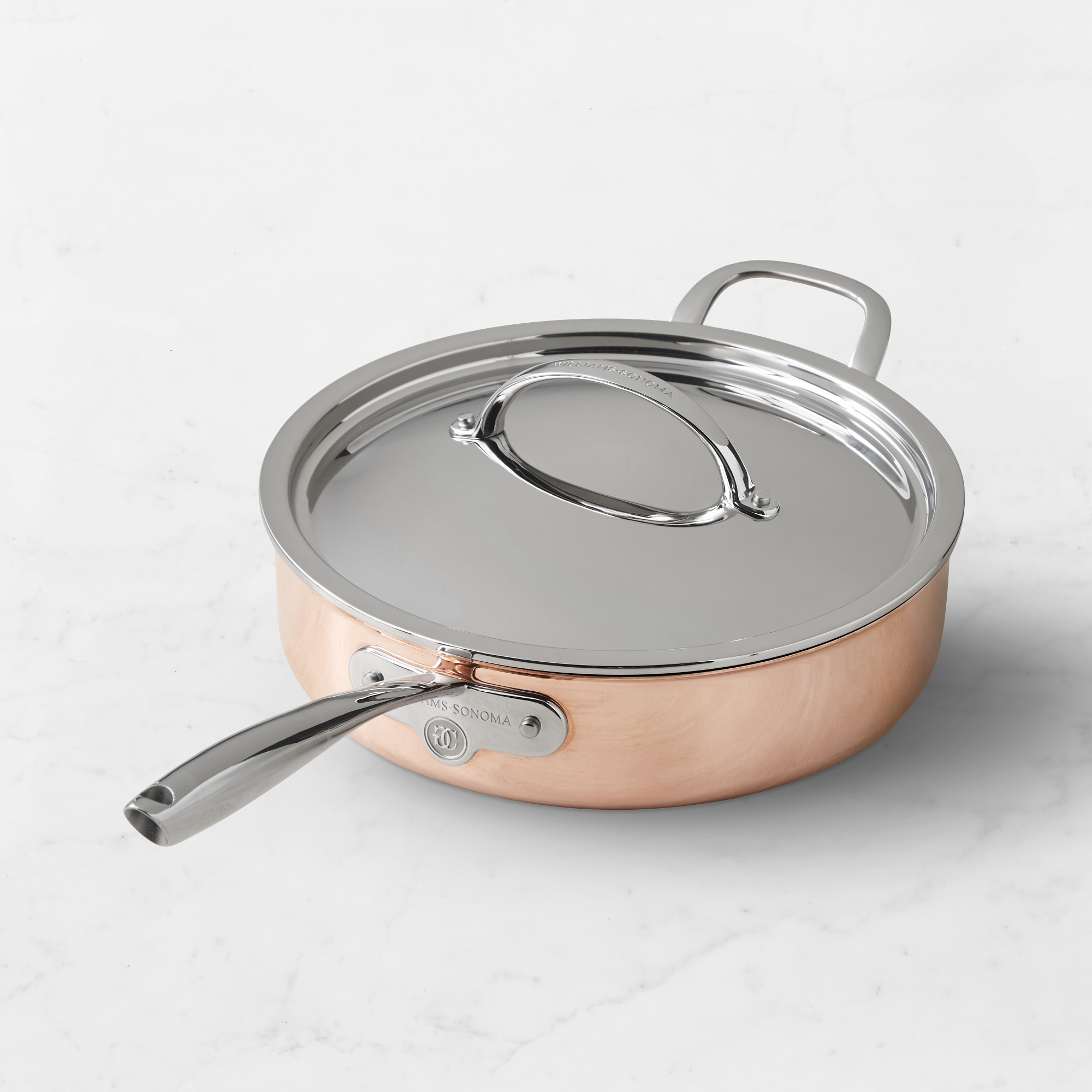 Williams Sonoma Signature Thermo-Clad™ Copper Covered Sauté Pan with Helper Handle