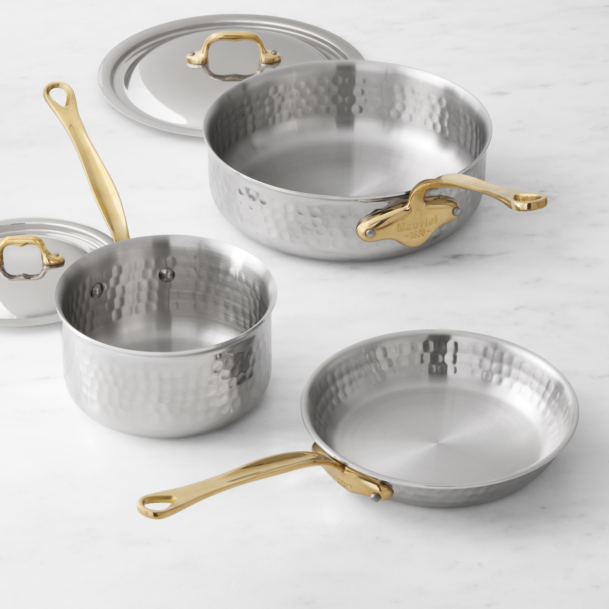 Mauviel M'Elite B Hammered Stainless-Steel 5-Piece Set