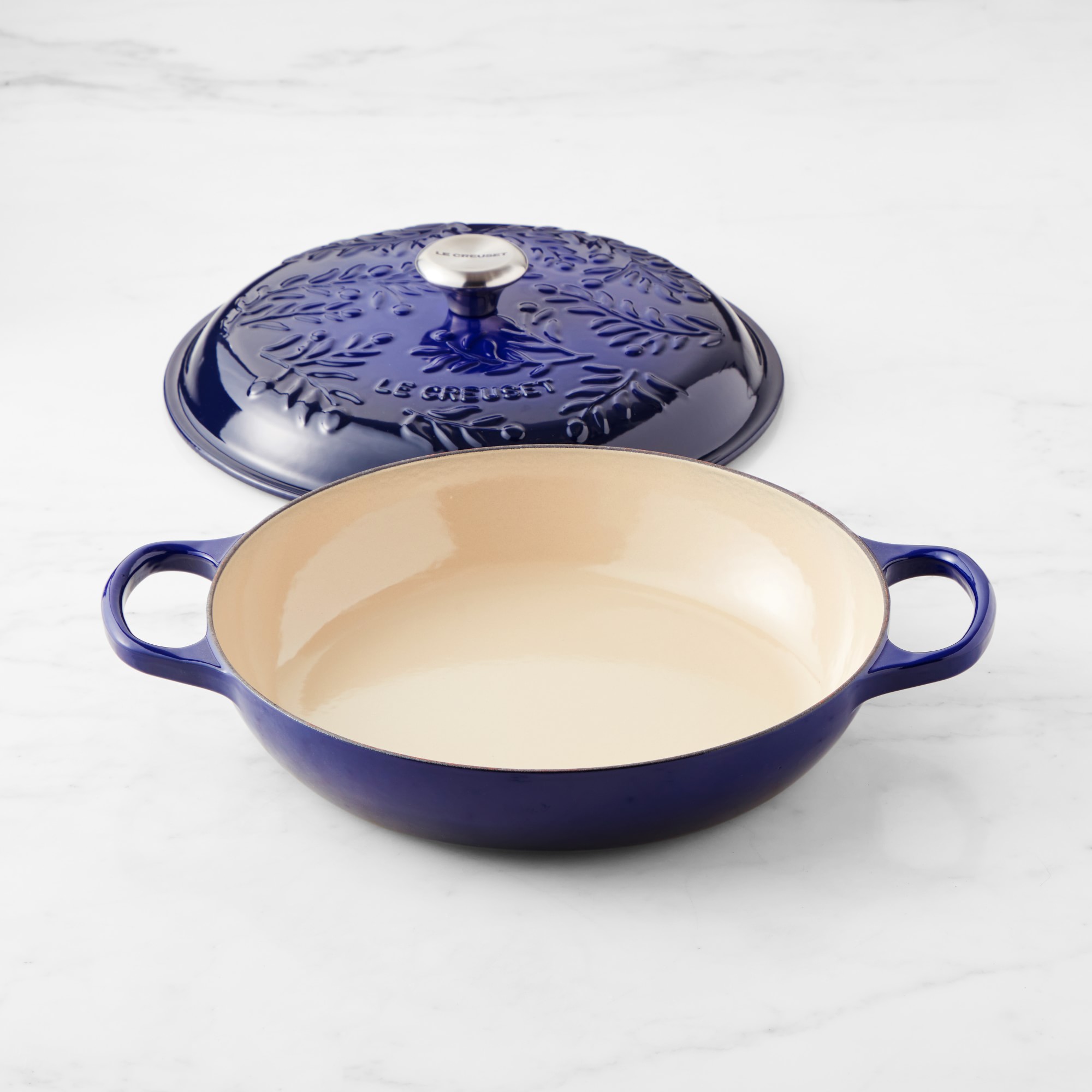 Le Creuset Enameled Cast Iron Olive Branch Braiser, 3 1/2-Qt.