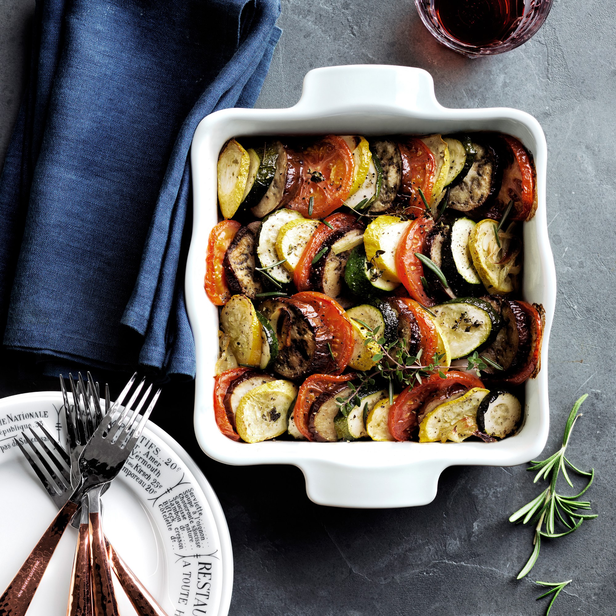 Emile Henry French Ceramic Ruffled Square Baker, 2-Qt.