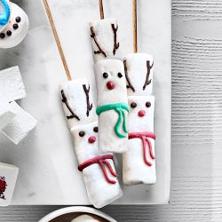 Williams Sonoma Marshmallow Reindeer on Sticks, Set of 4