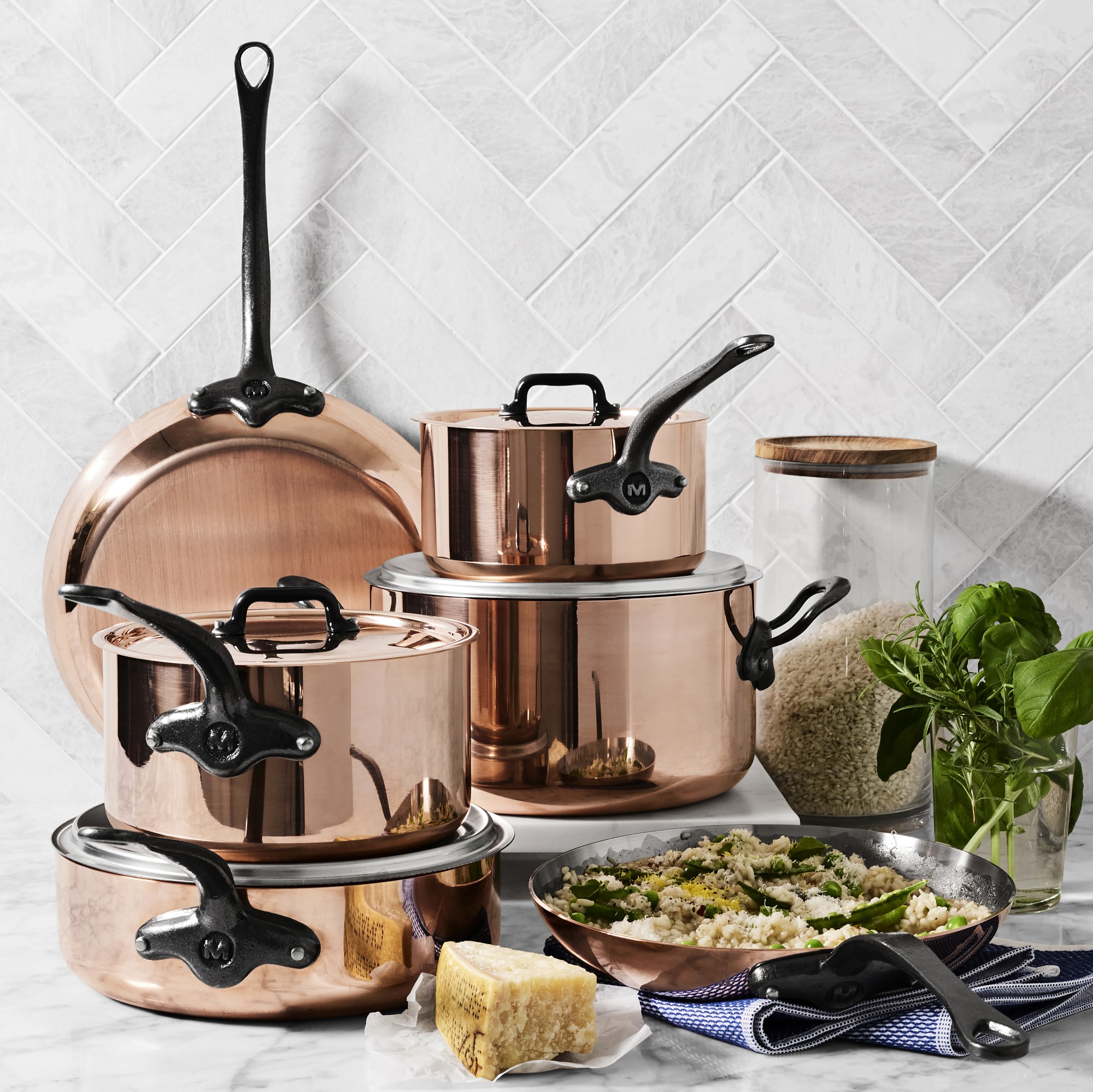 Mauviel M'200CI Copper 10-Piece Cookware Set
