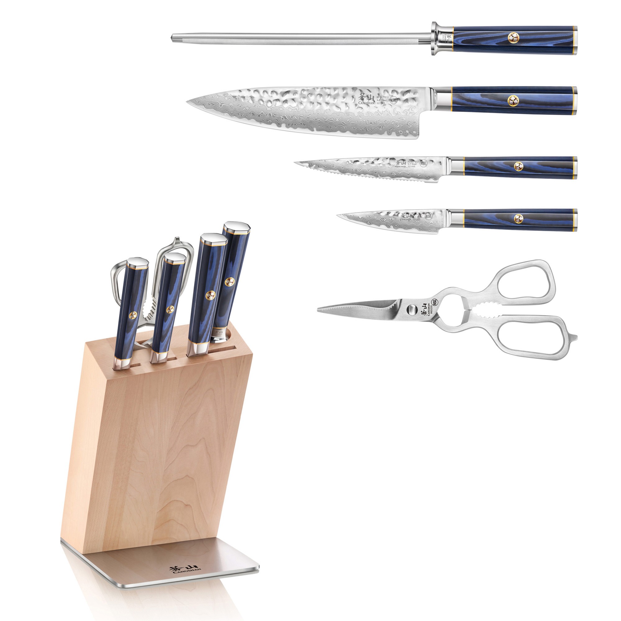 Cangshan Kita Maple Block, Set of 6