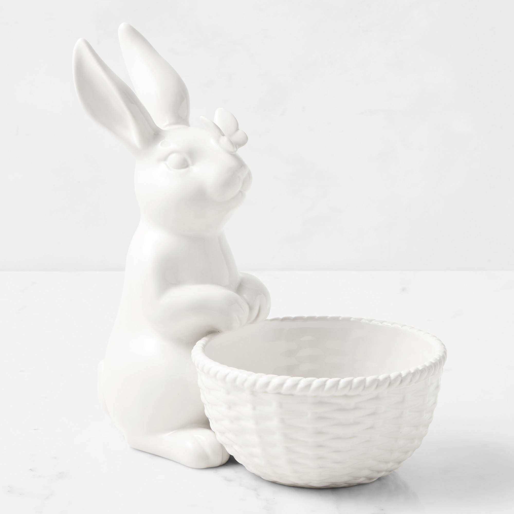 Sculptural Bunny Bowl with Butterfly
