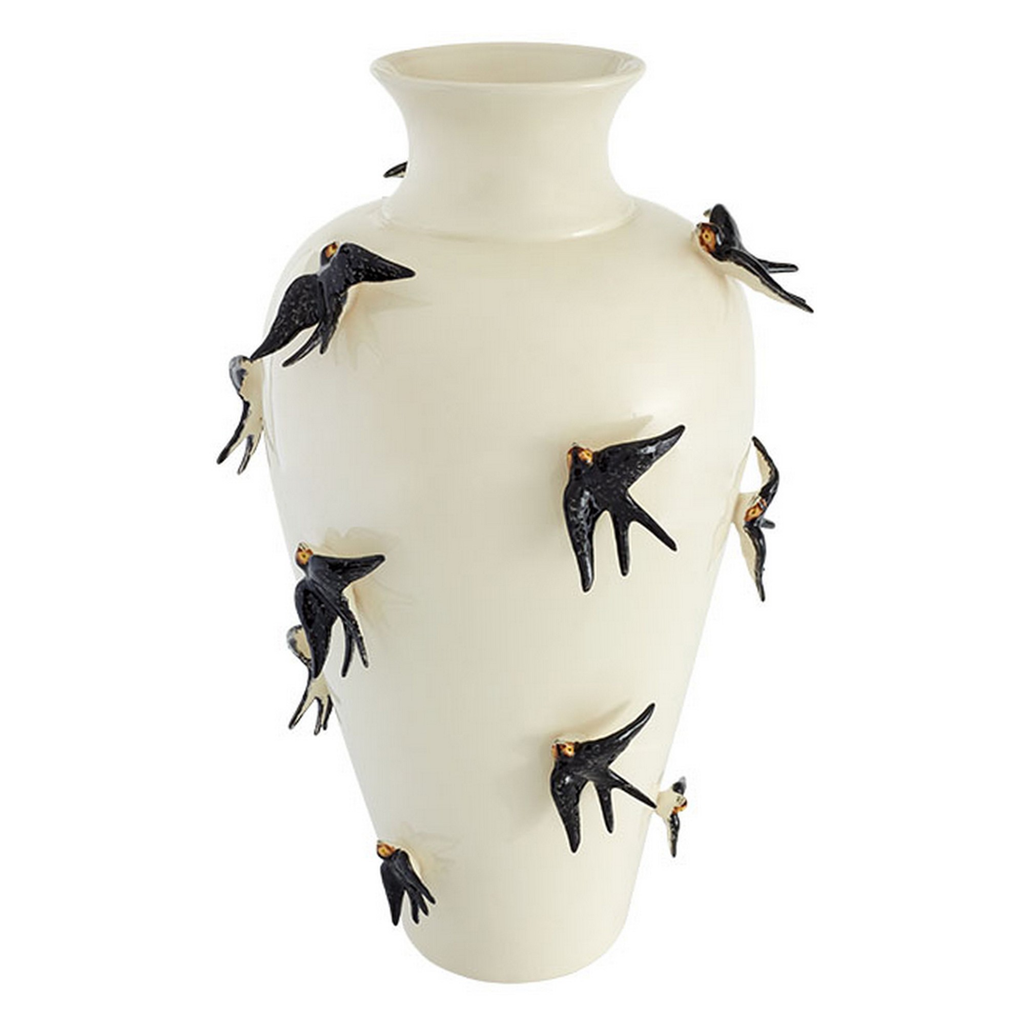 Bordallo Pinheiro Primavera Vase with Swallows